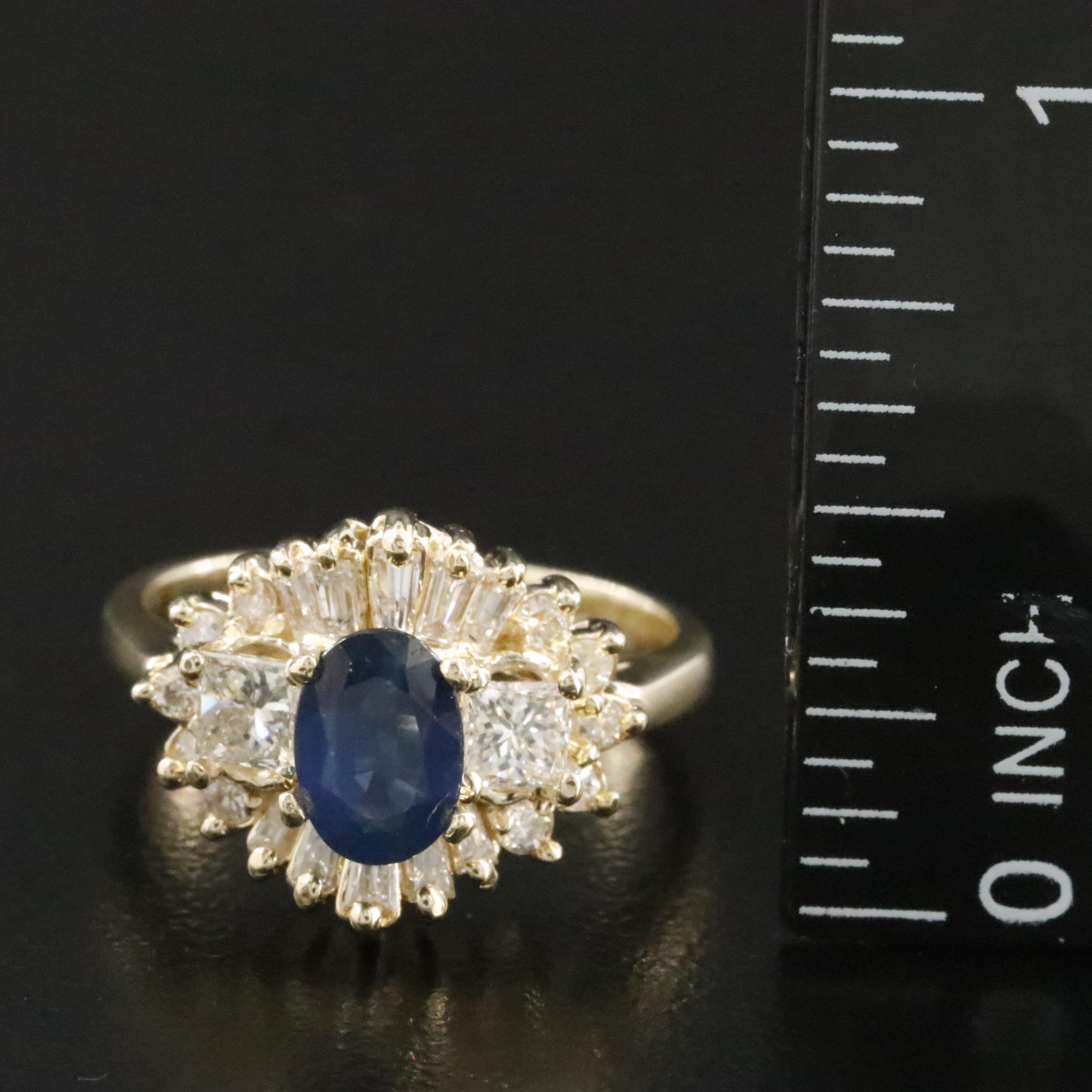 14K Sapphire and 1.03 CTW Diamond Ring