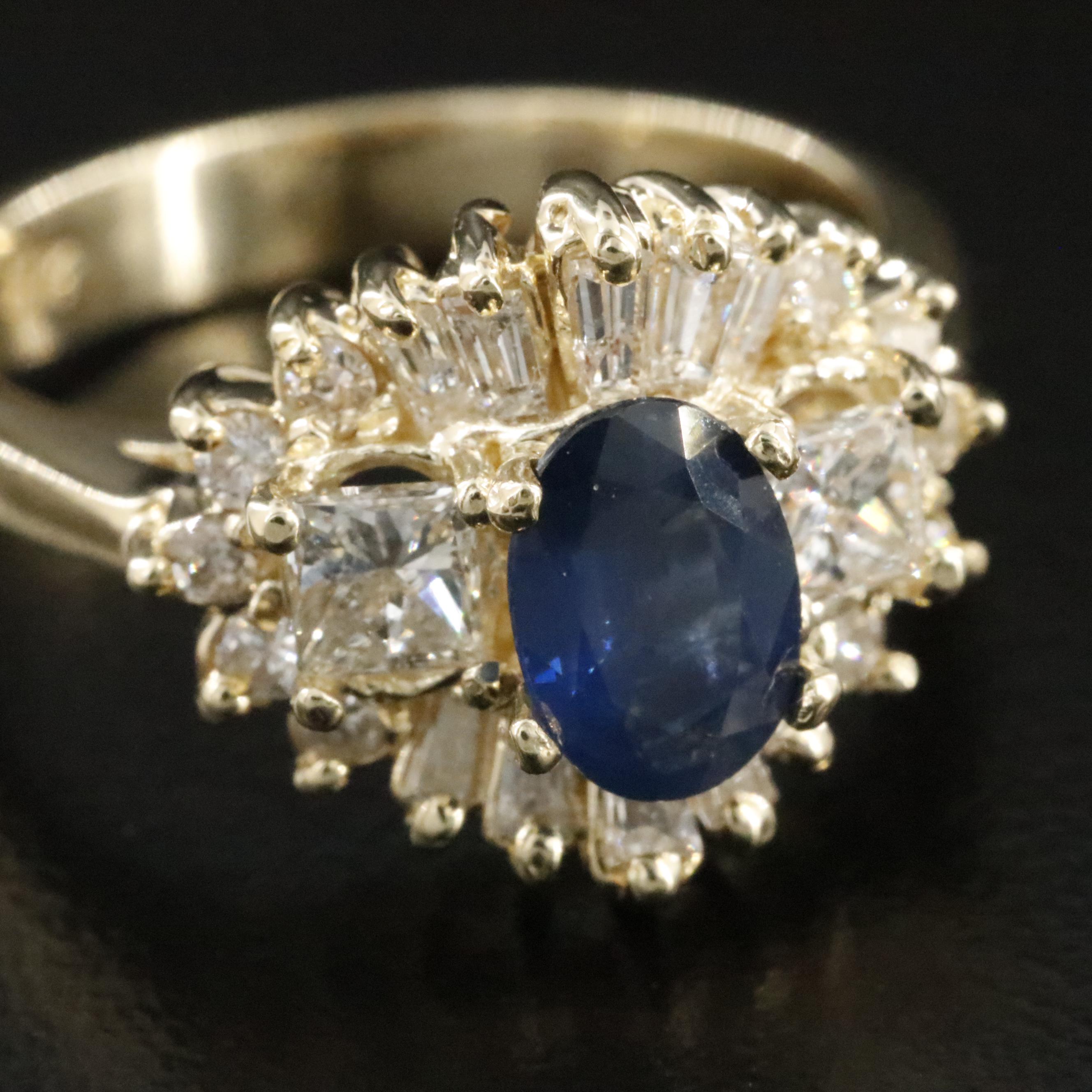 14K Sapphire and 1.03 CTW Diamond Ring