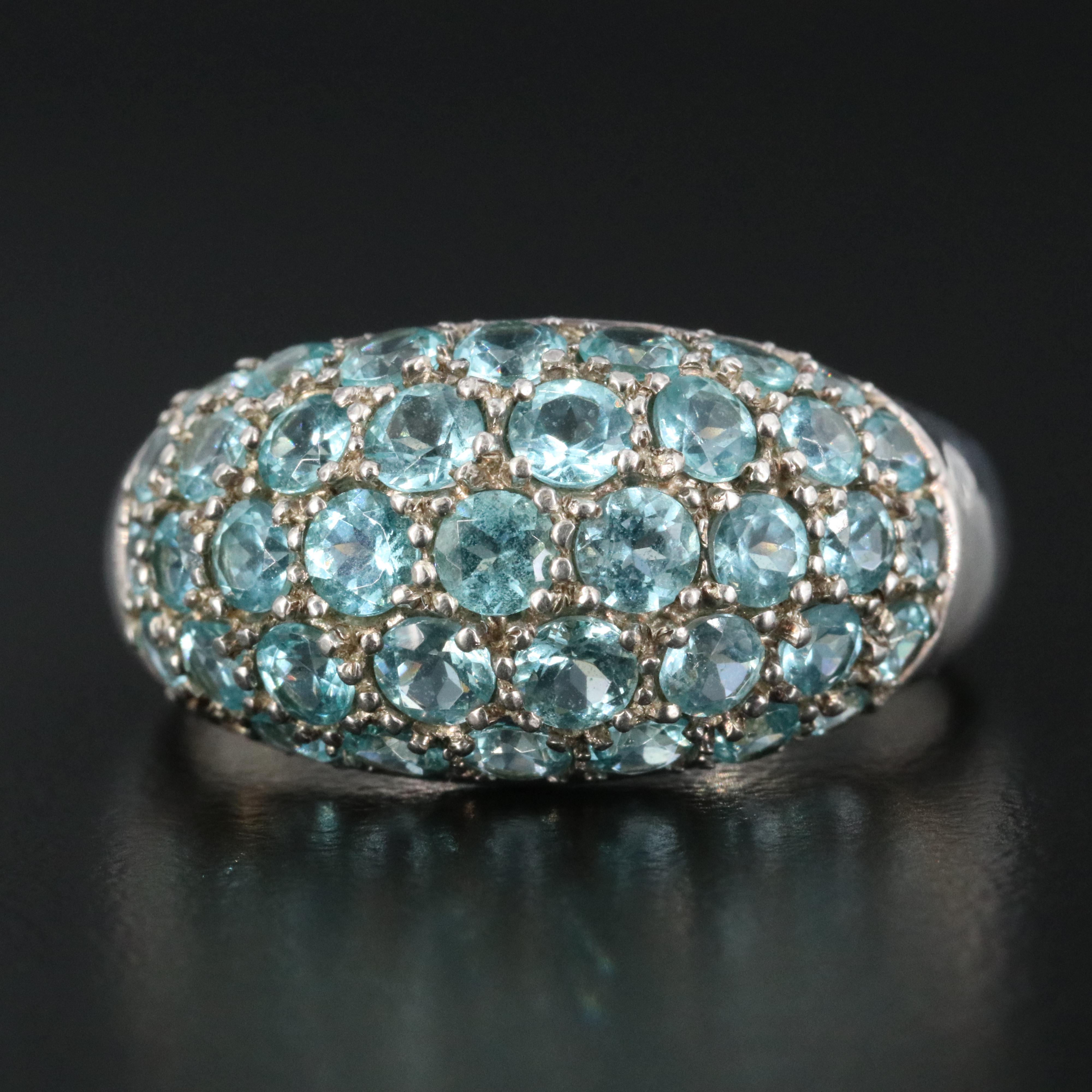Sterling and Apatite Dome Ring