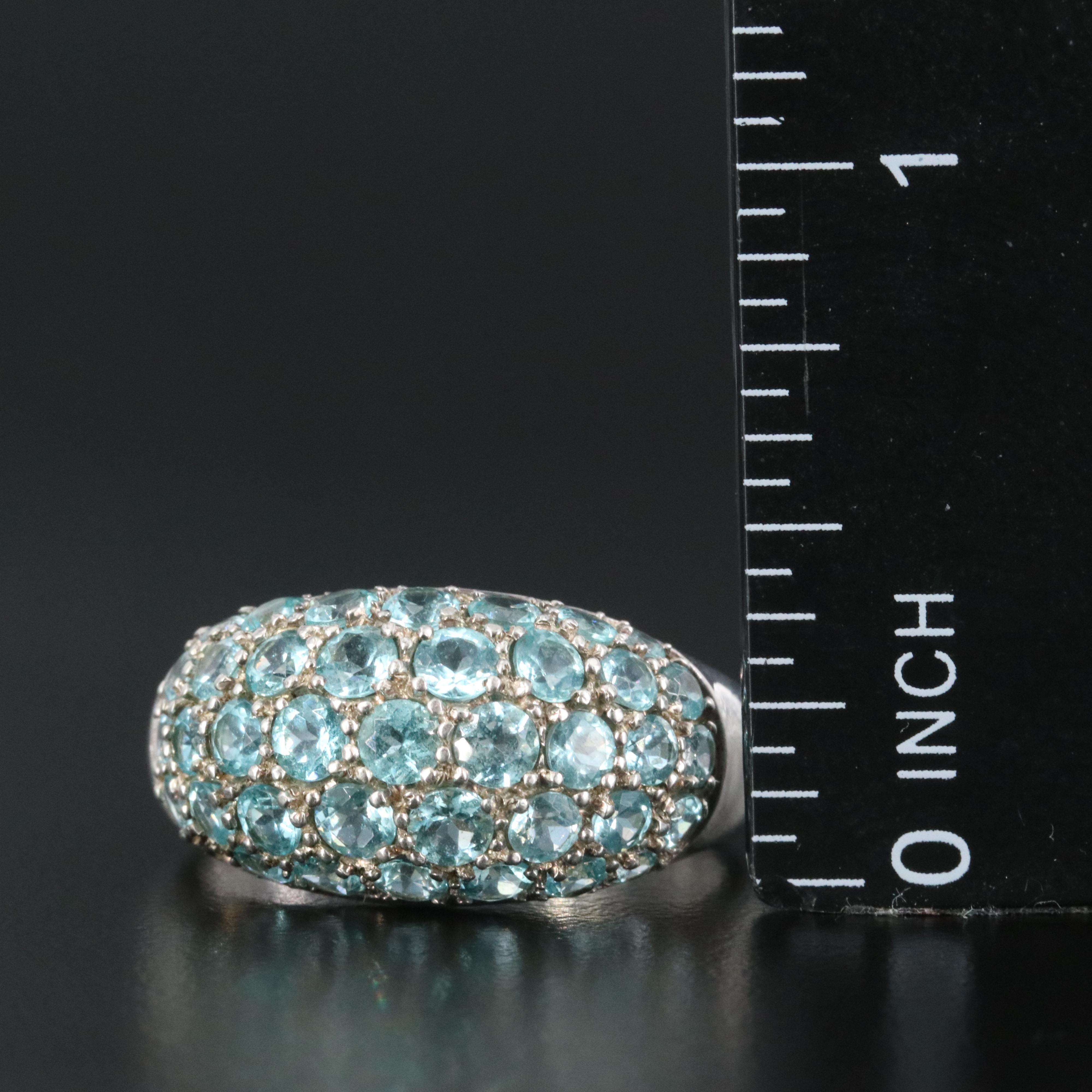 Sterling and Apatite Dome Ring
