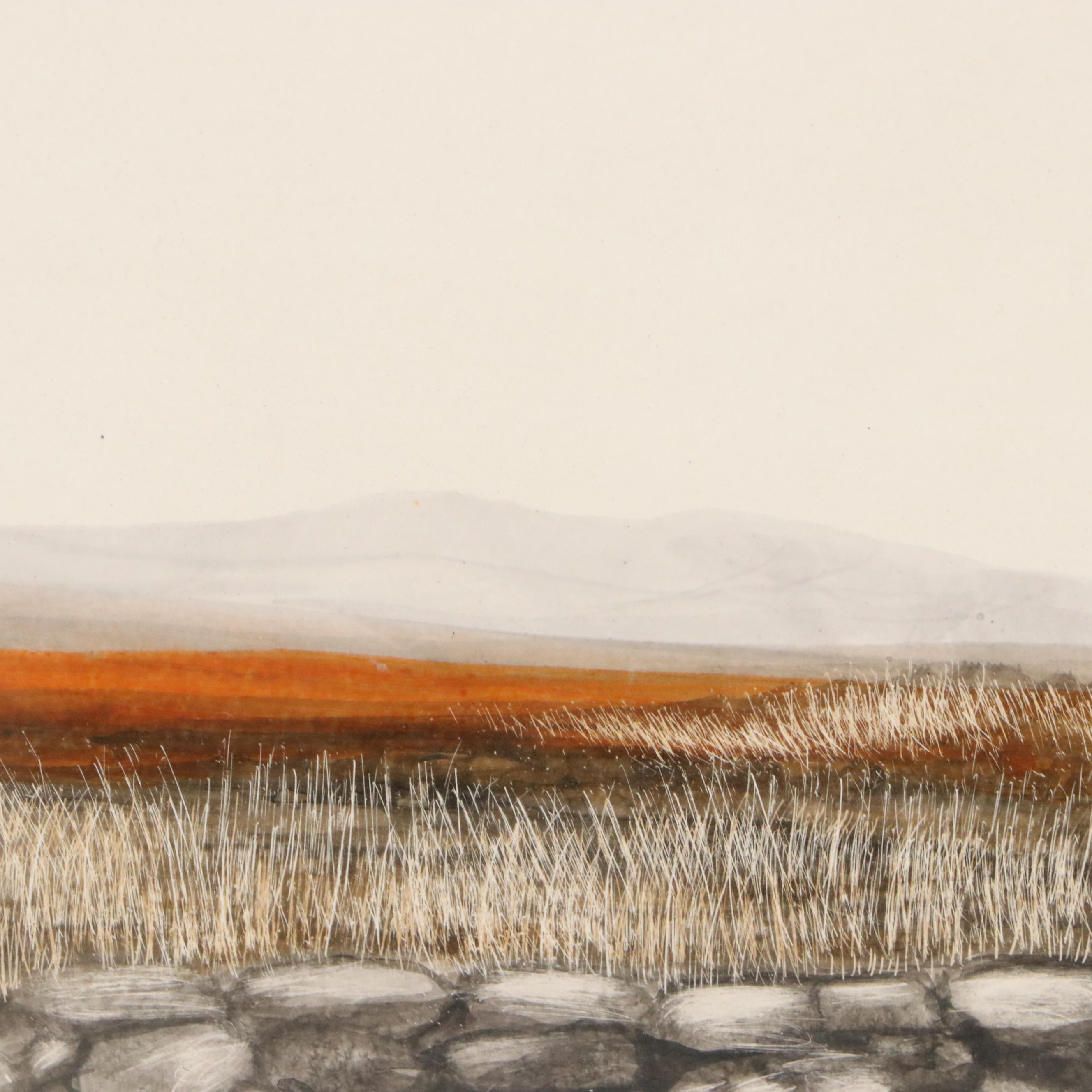 Herbert Weintraub Acrylic Painting of Wood Barn, Late 20th Century