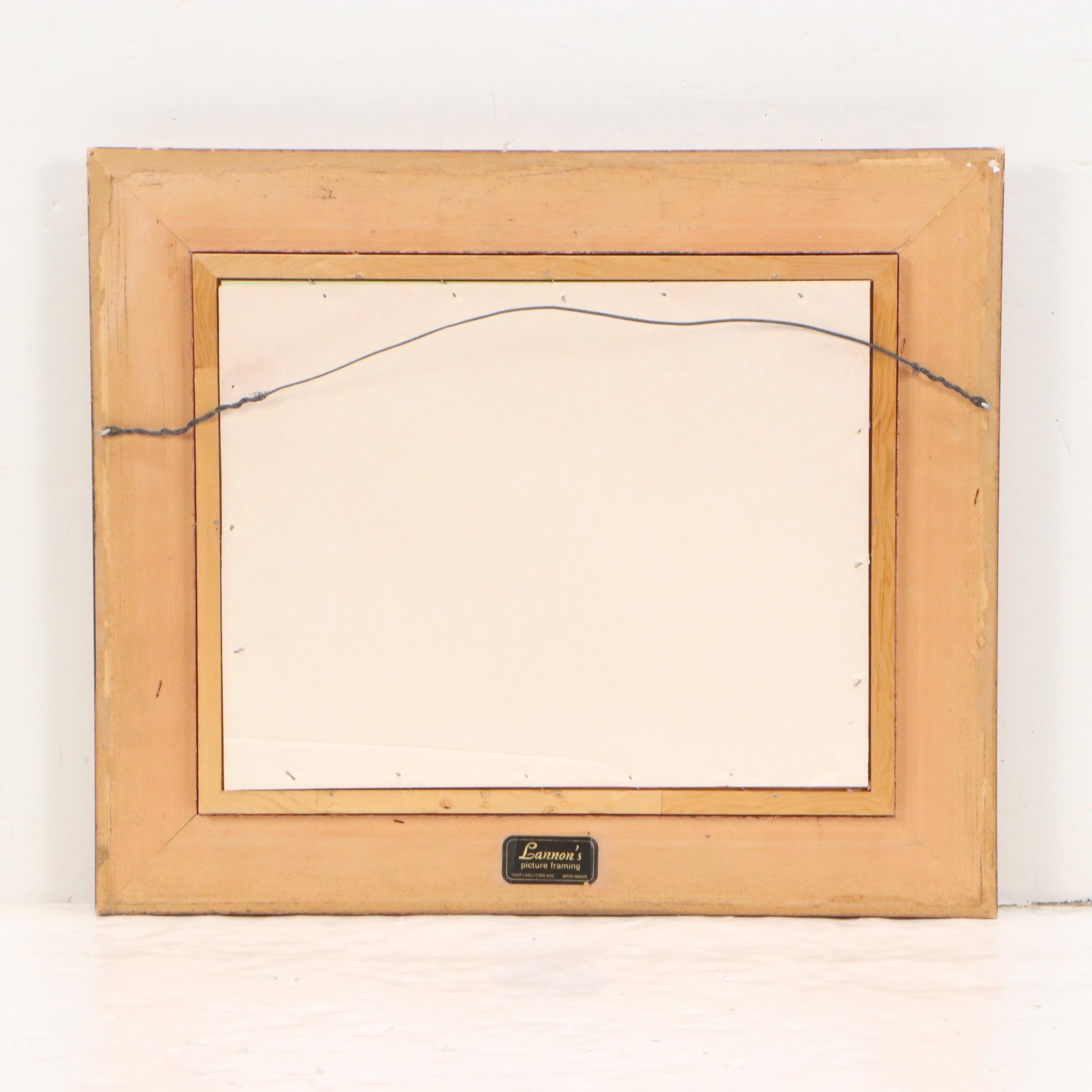 Herbert Weintraub Acrylic Painting of Wood Barn, Late 20th Century