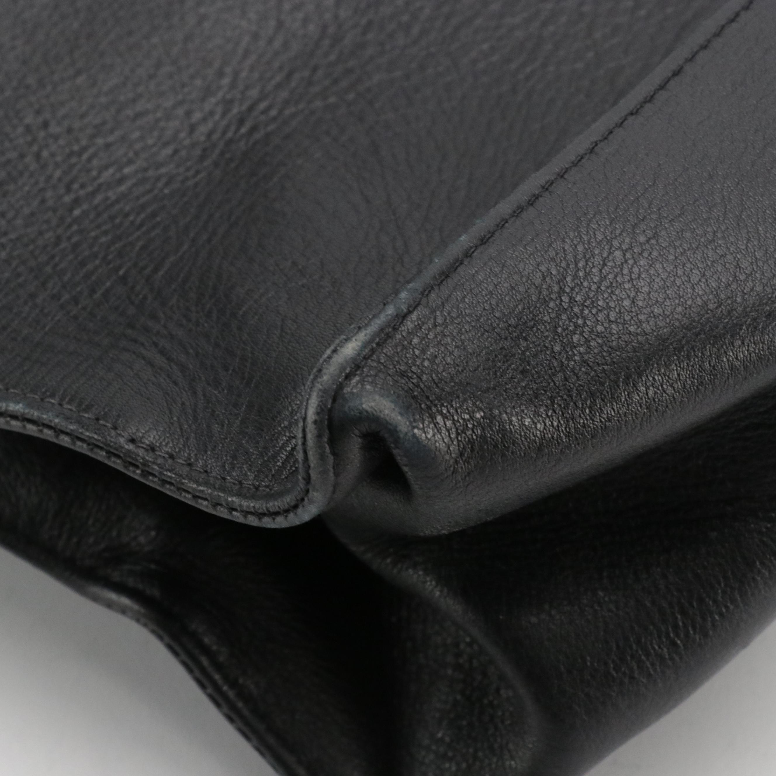 Chanel CC Chain Link Shopping Tote in Black Calfskin Leather