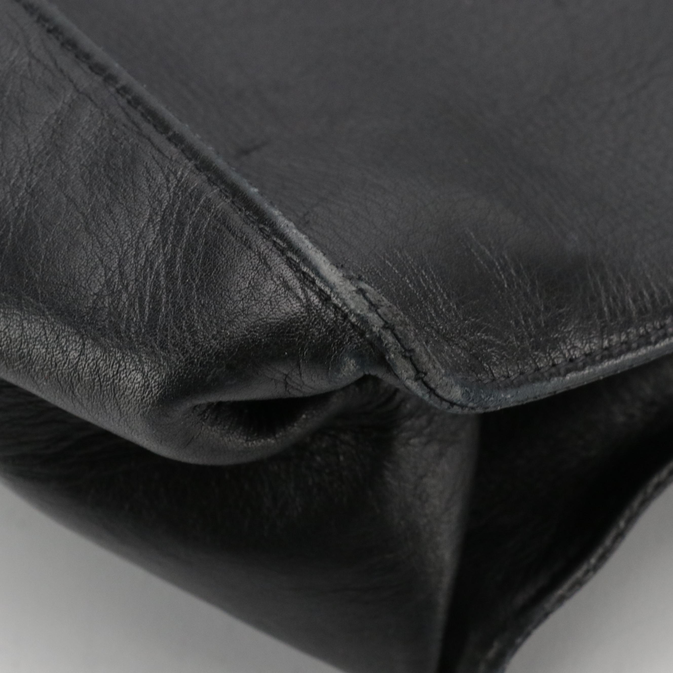 Chanel CC Chain Link Shopping Tote in Black Calfskin Leather