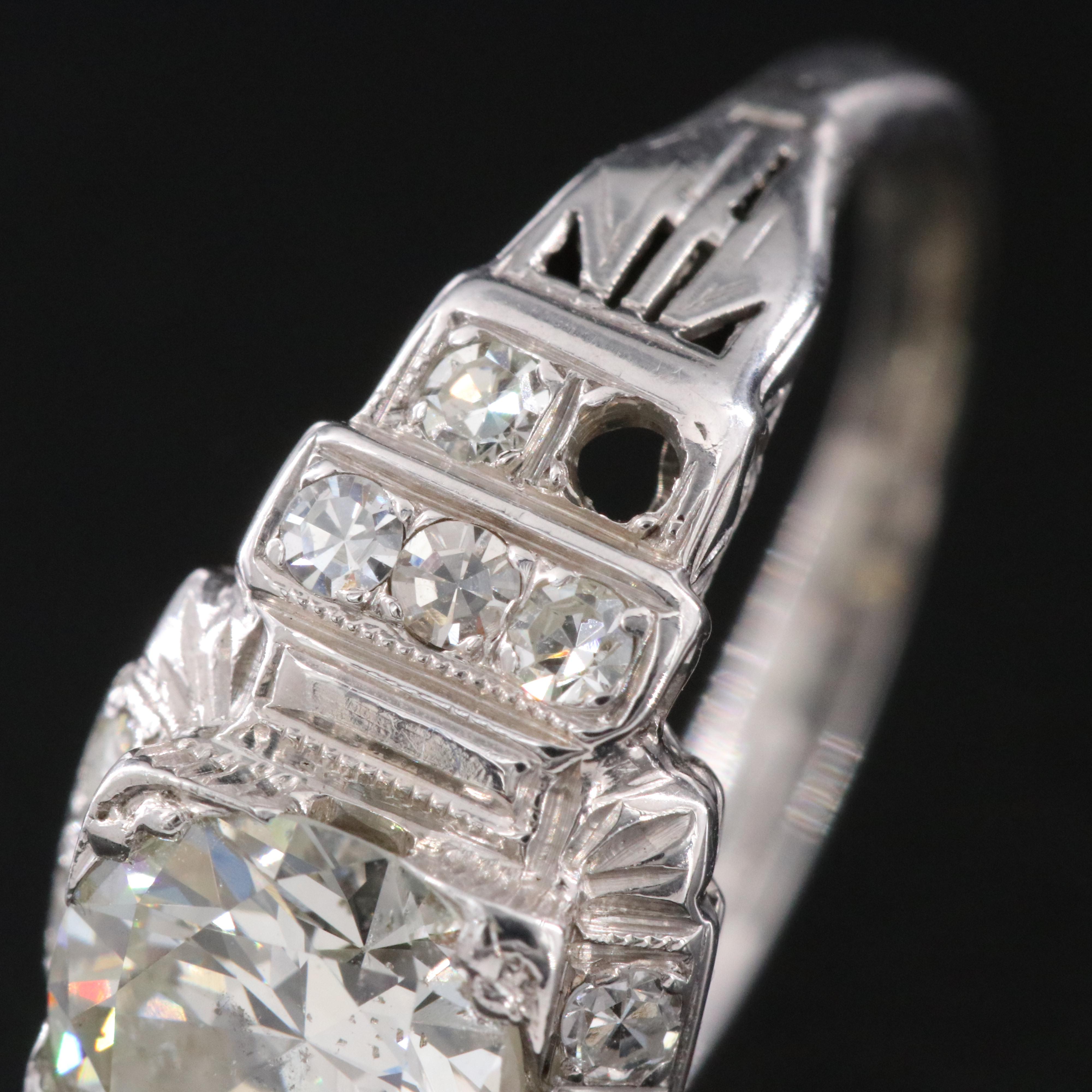 Art Deco 18K and 14K 1.51 CTW Diamond Ring