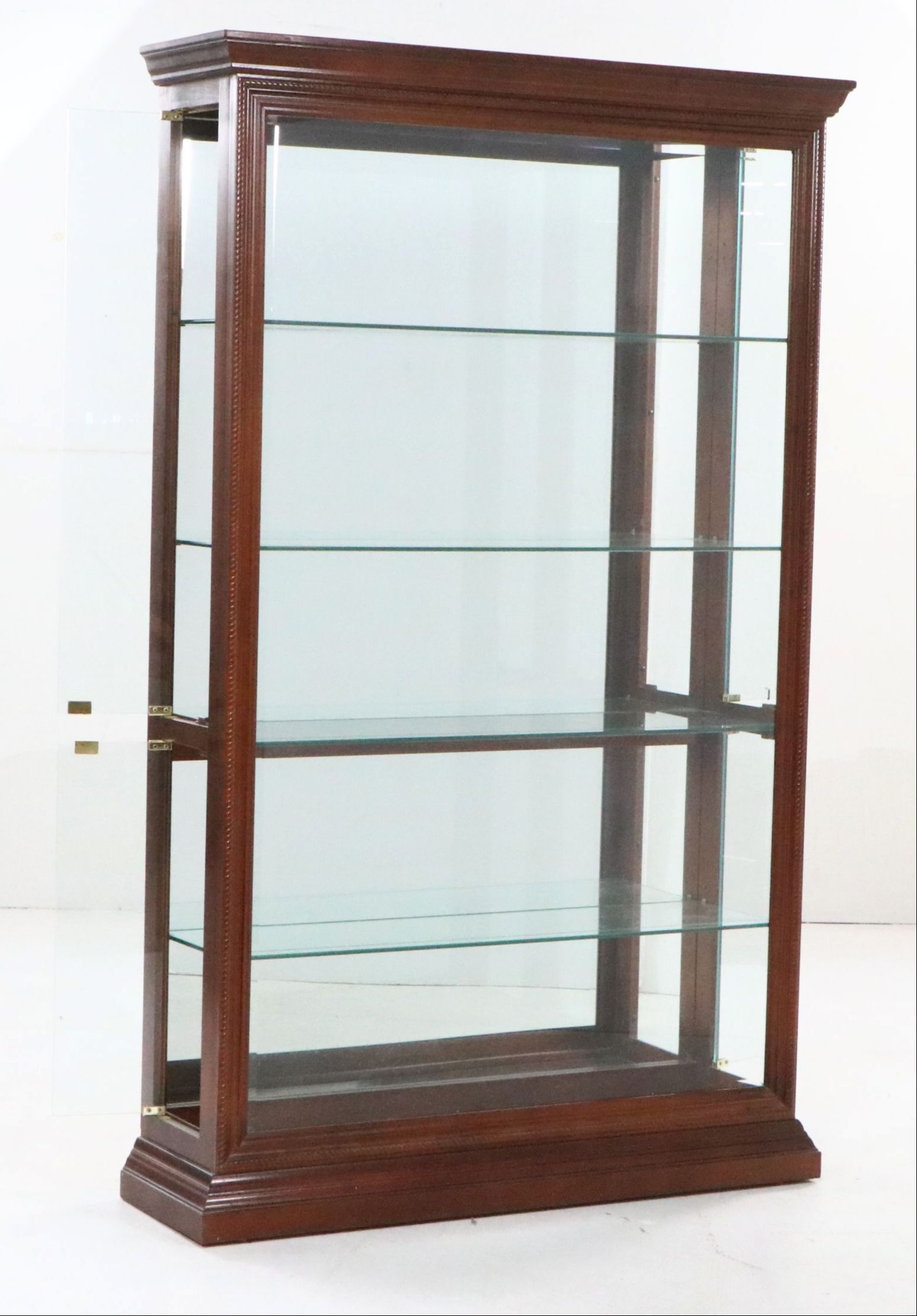 Edwardian Style Mahogany Finish Glass Front Curio Cabinet