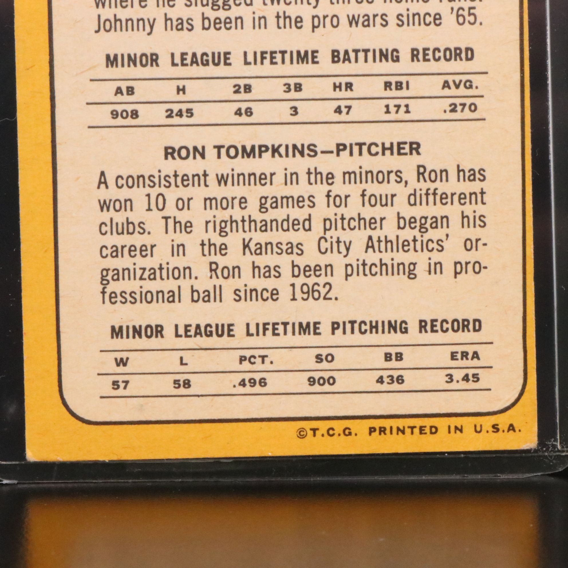 1968 Topps Johnny Bench Cincinnati Reds Rookie Baseball Card