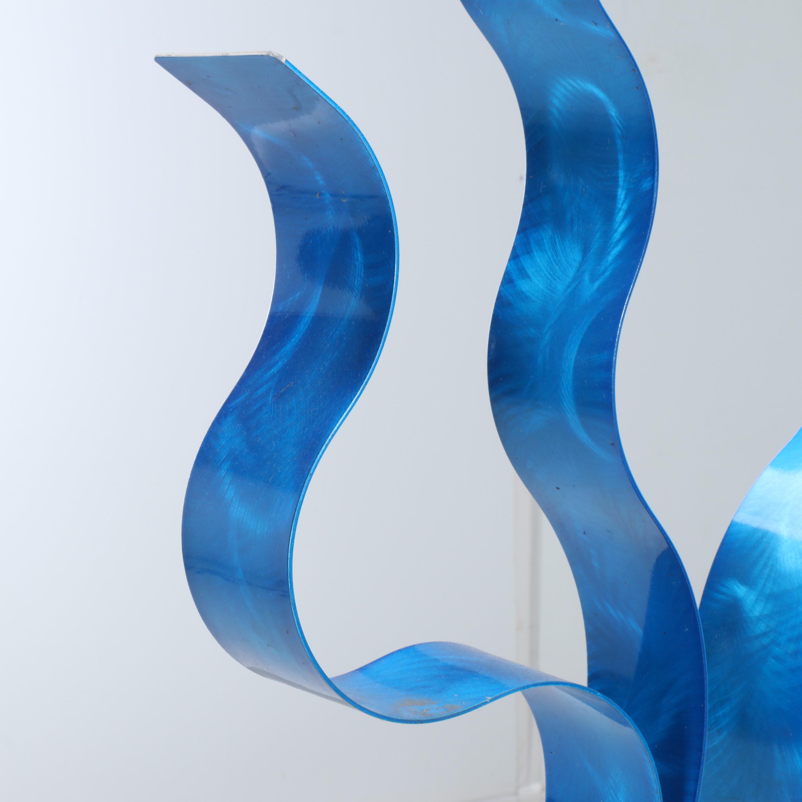 Jon Allen Abstract Aluminum Sculpture with Blue Finish, 2018