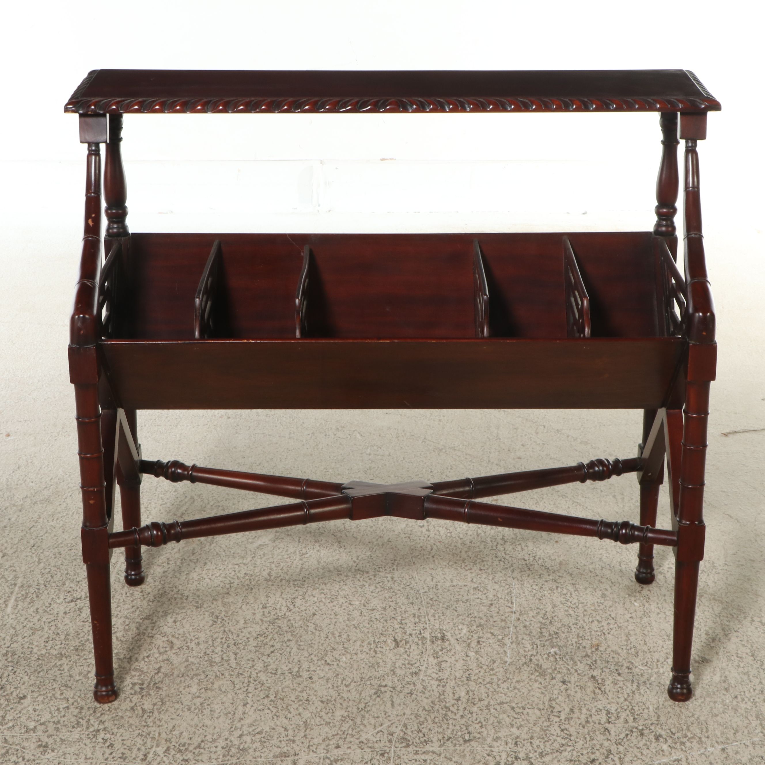 Chinese Chippendale Style Mahogany Book Table