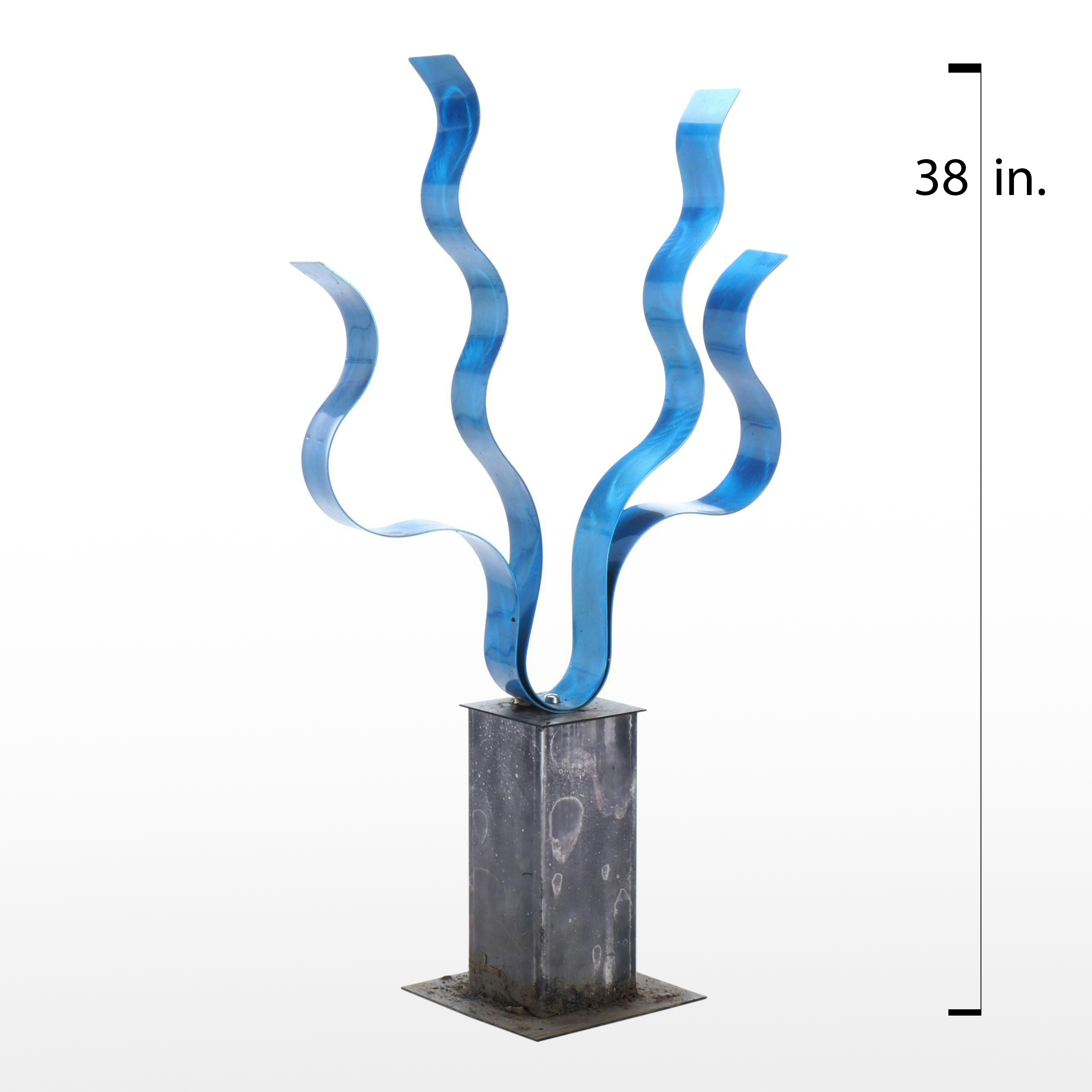 Jon Allen Abstract Aluminum Sculpture with Blue Finish, 2018