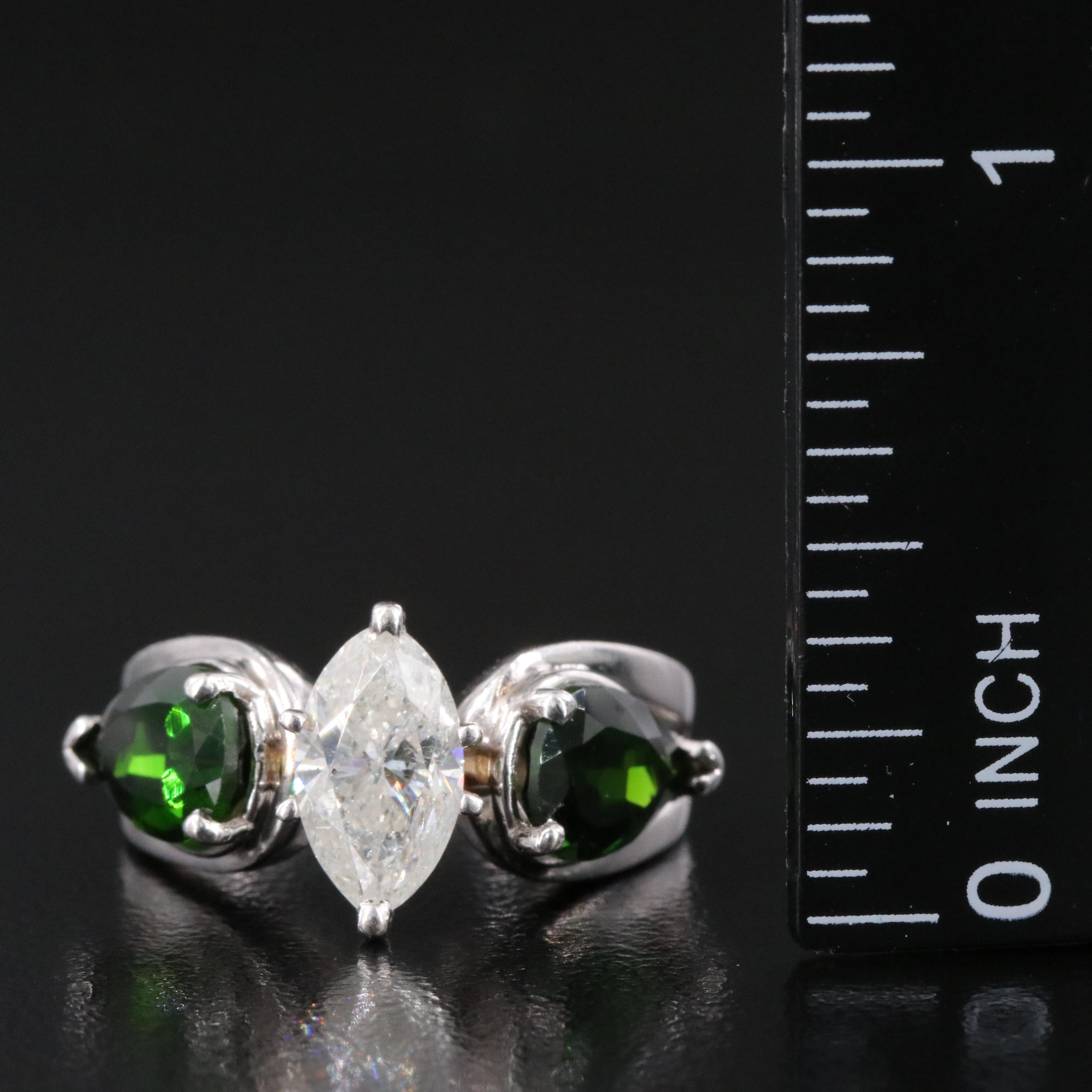 14K 1.27 CTW Diamond and Tourmaline Ring