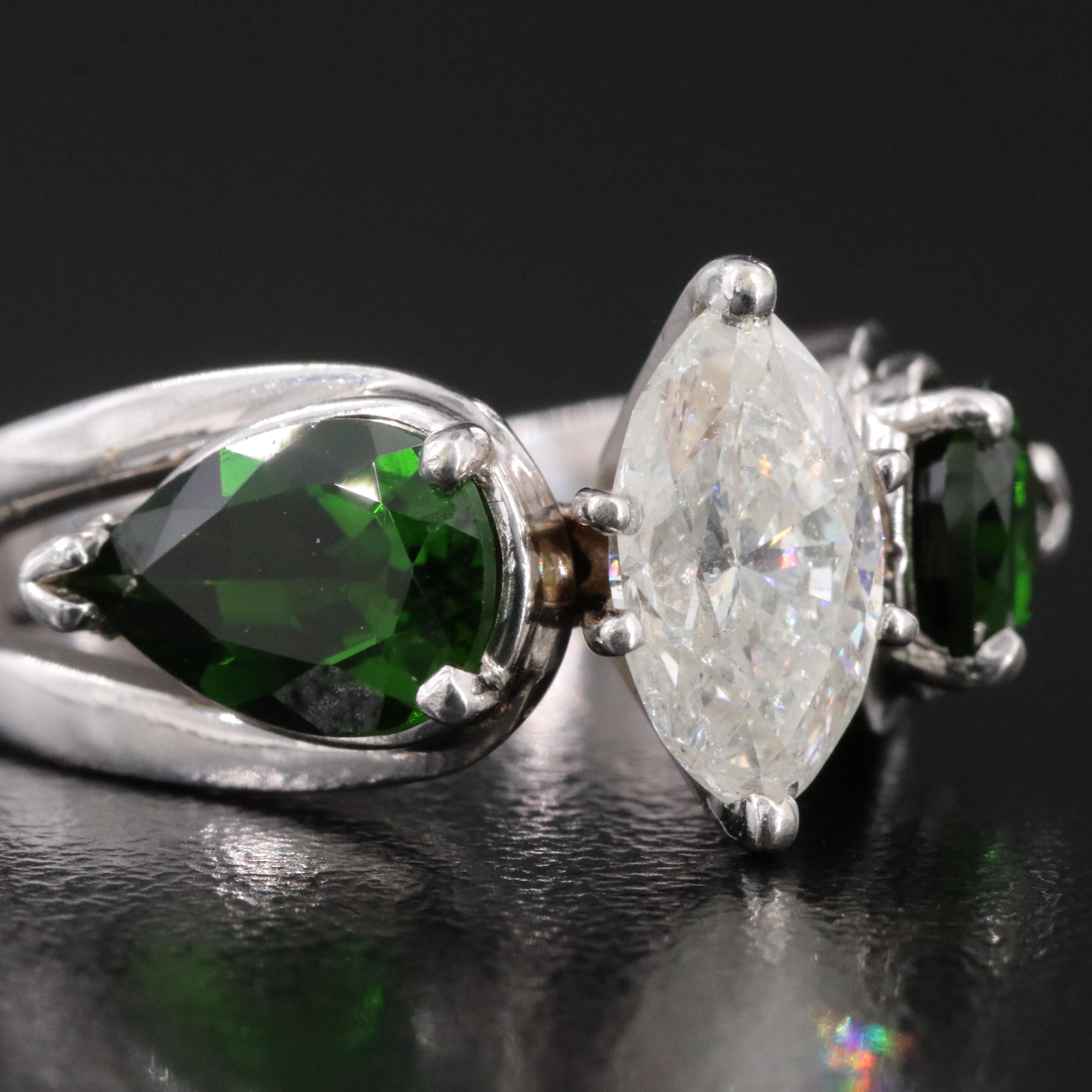 14K 1.27 CTW Diamond and Tourmaline Ring