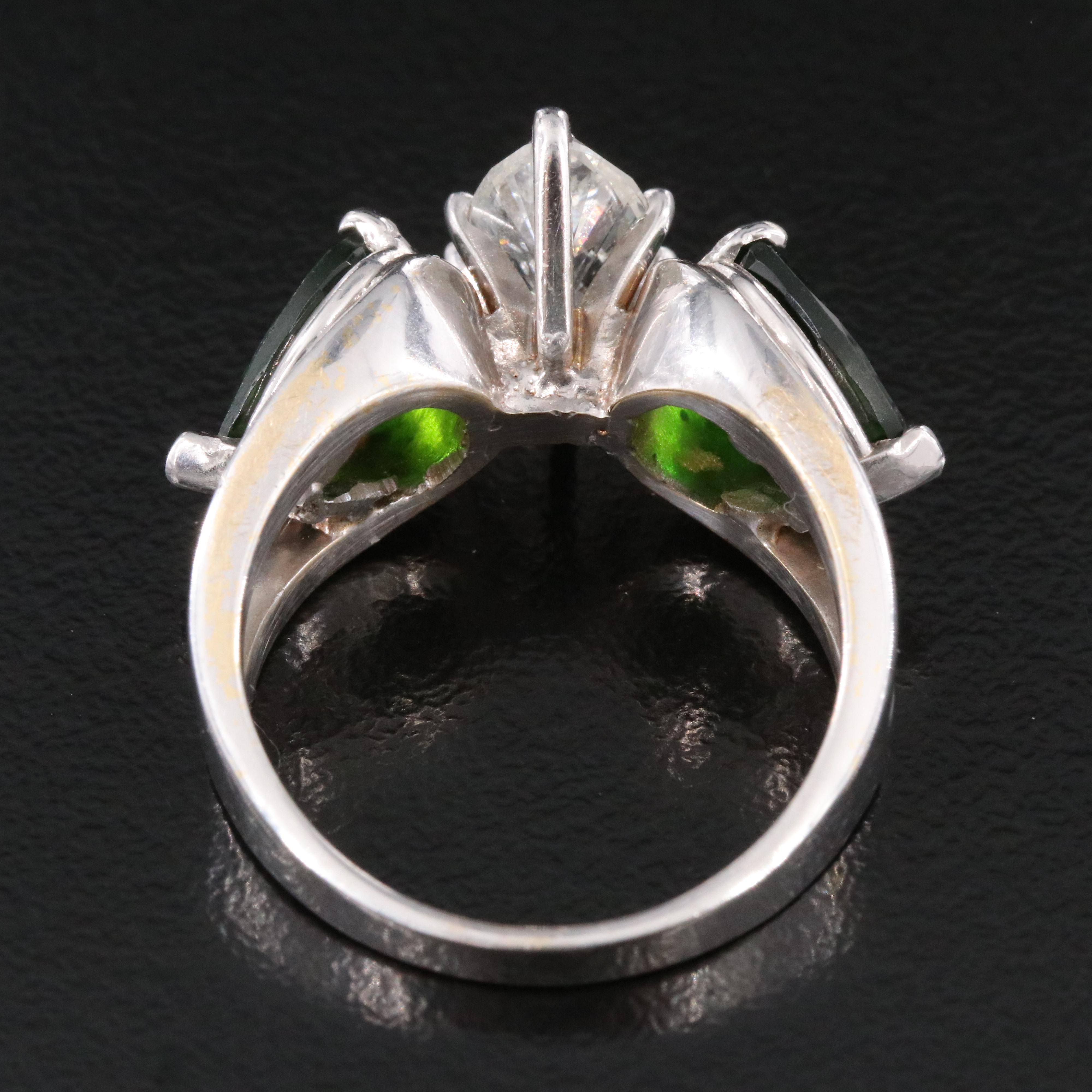 14K 1.27 CTW Diamond and Tourmaline Ring