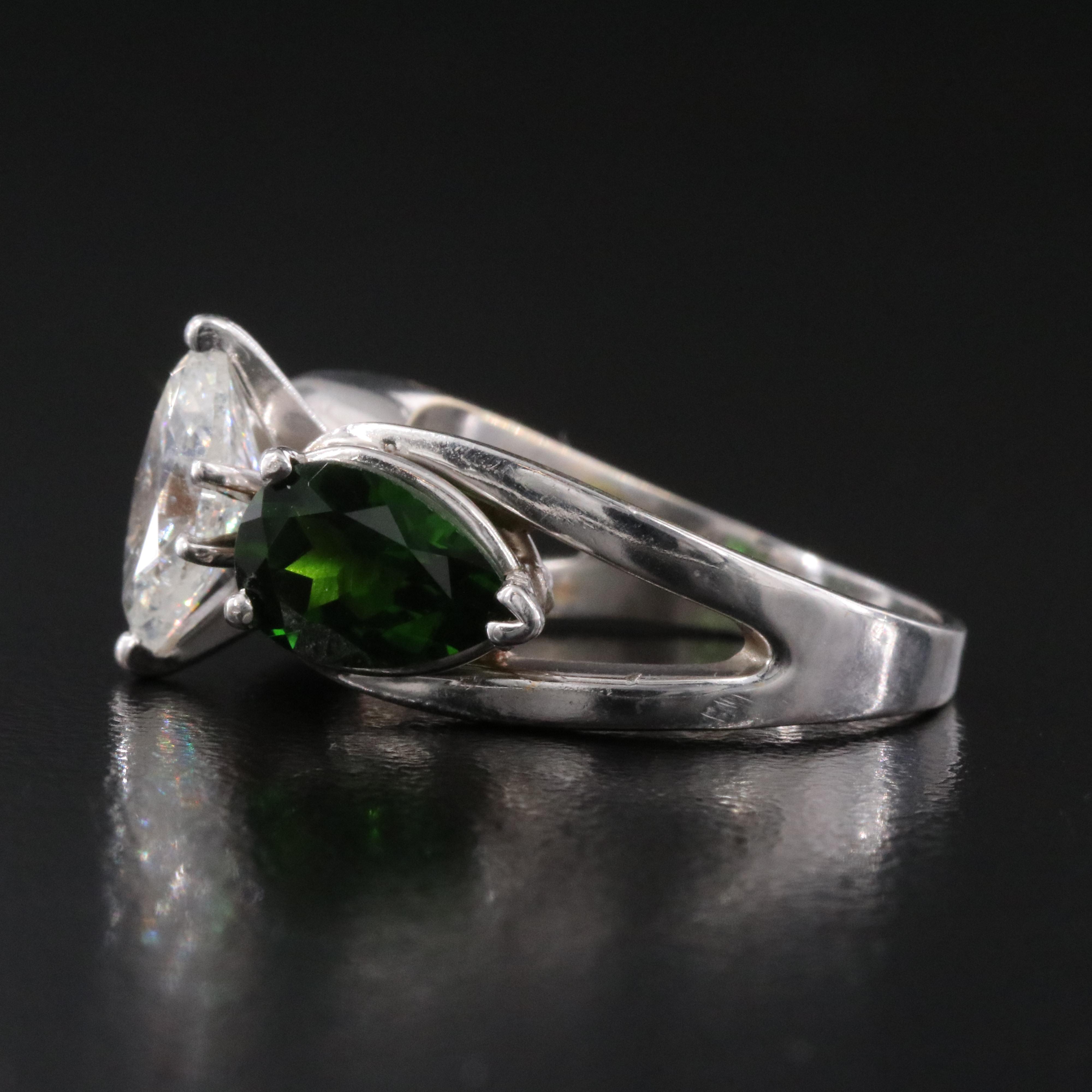 14K 1.27 CTW Diamond and Tourmaline Ring