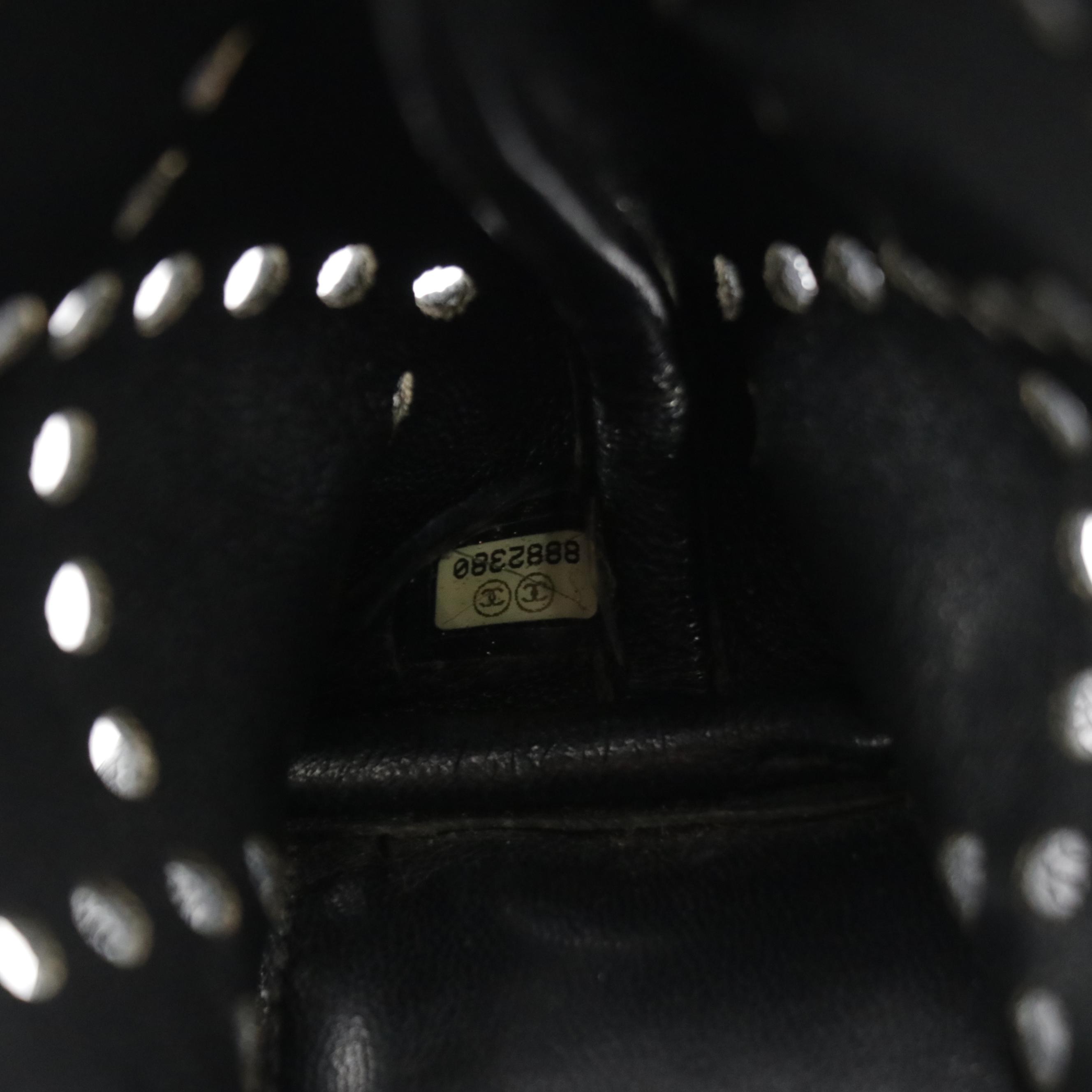 Chanel Diamond Perforated Caviar Leather Handbag with Resin Chain-Link Straps