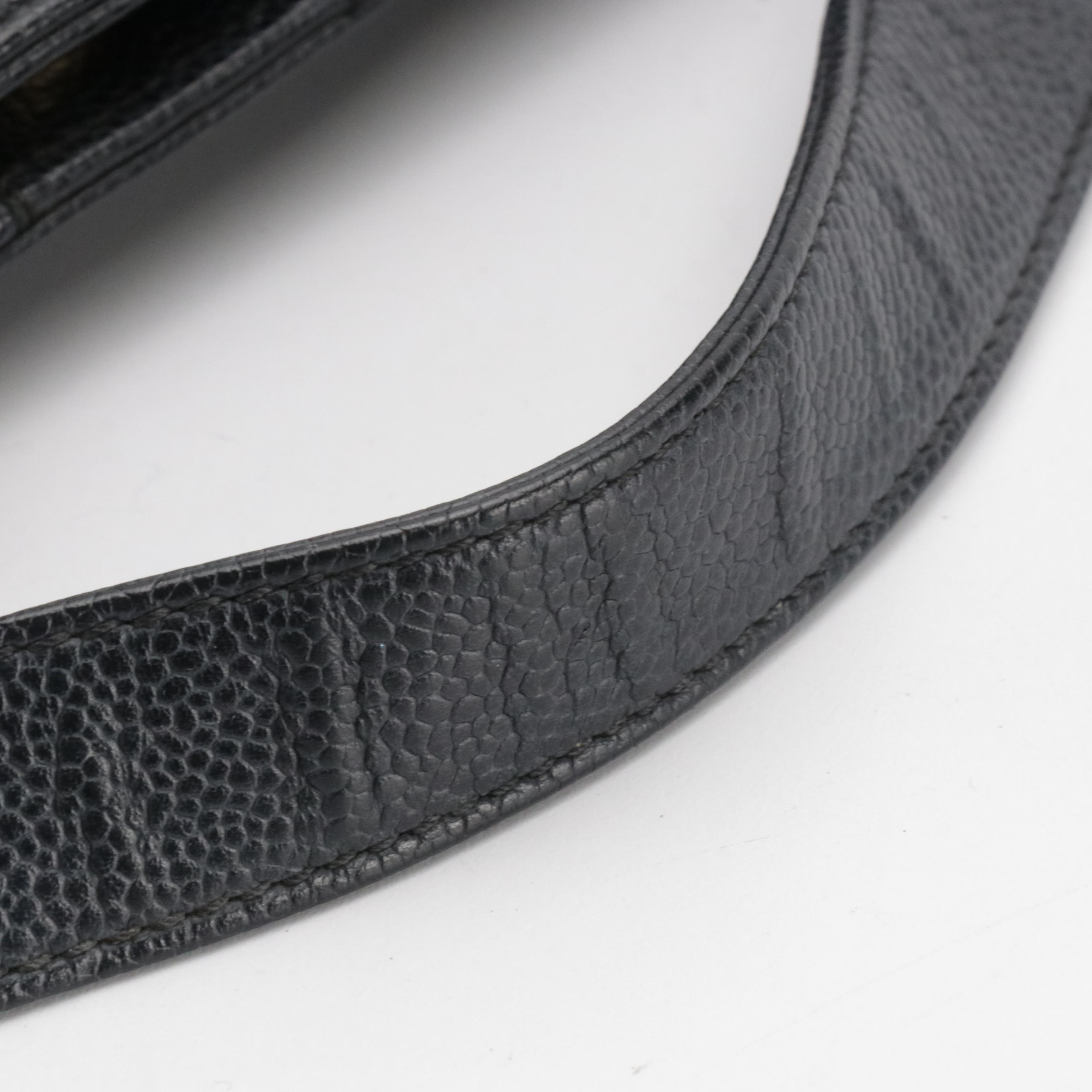 Chanel Diamond Perforated Caviar Leather Handbag with Resin Chain-Link Straps