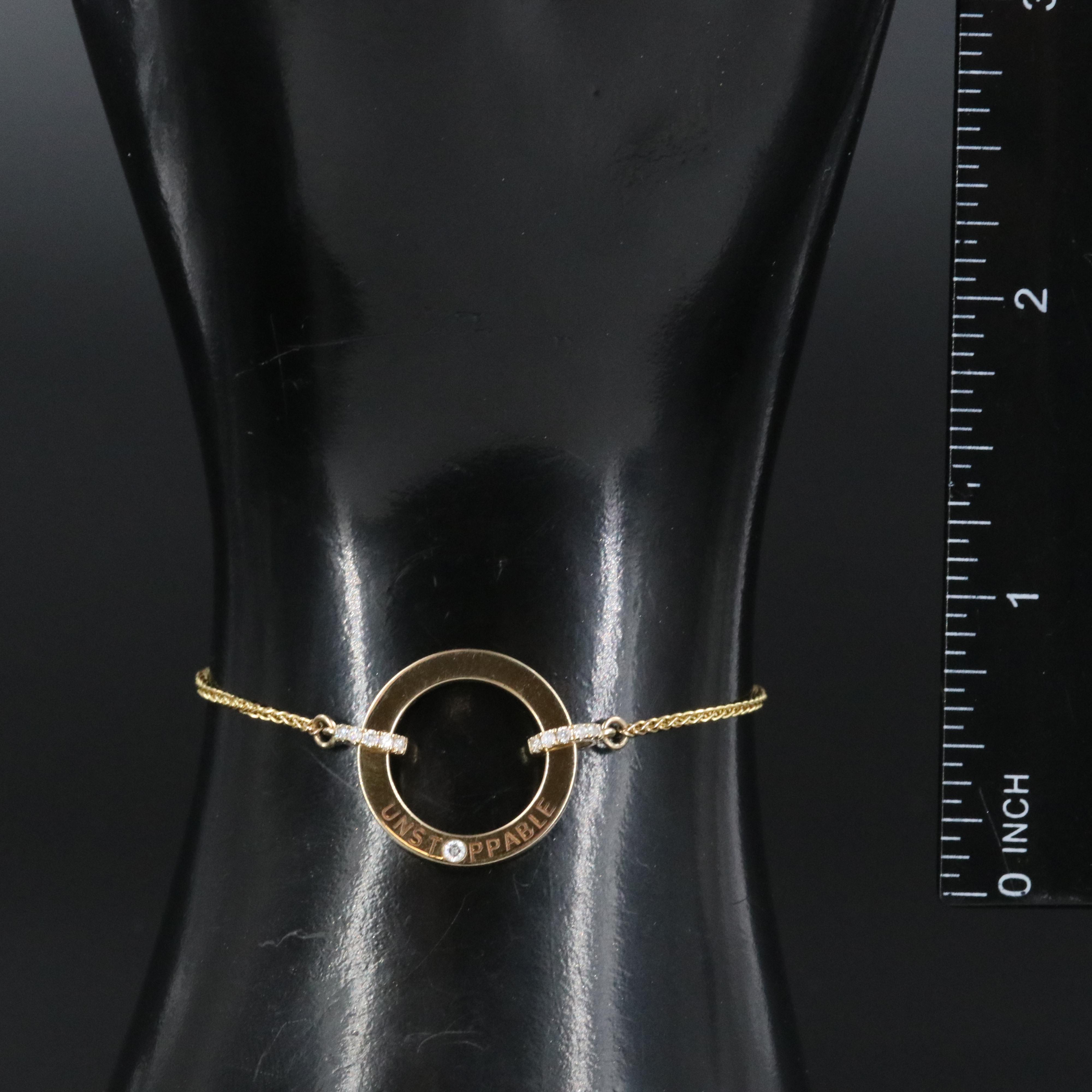 10K "Unstoppable" 0.14 CTW Diamond Circle Bolo Bracelet