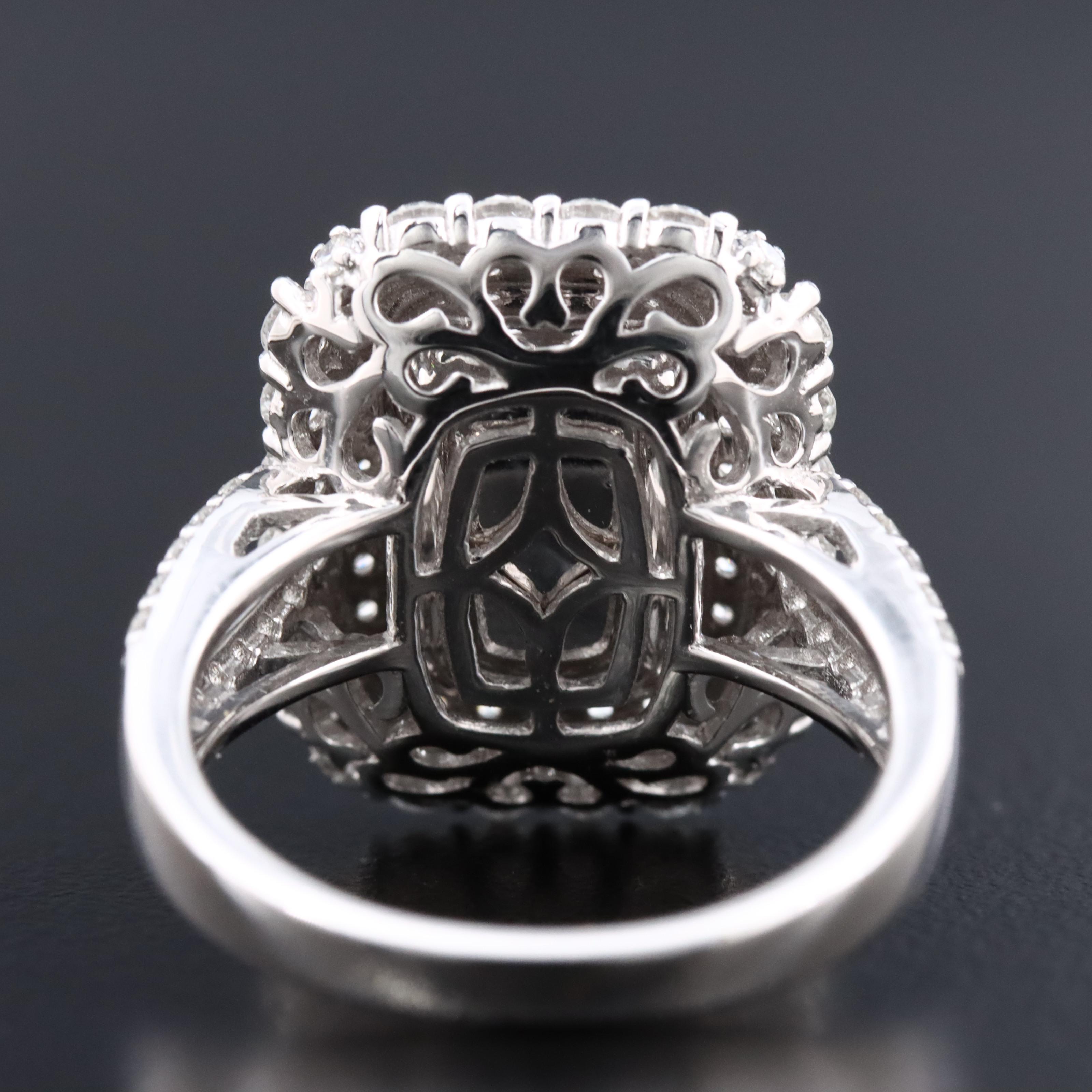 Oscar Friedman Platinum 4.29 CT Sapphire and Diamond Ring with GIA Report