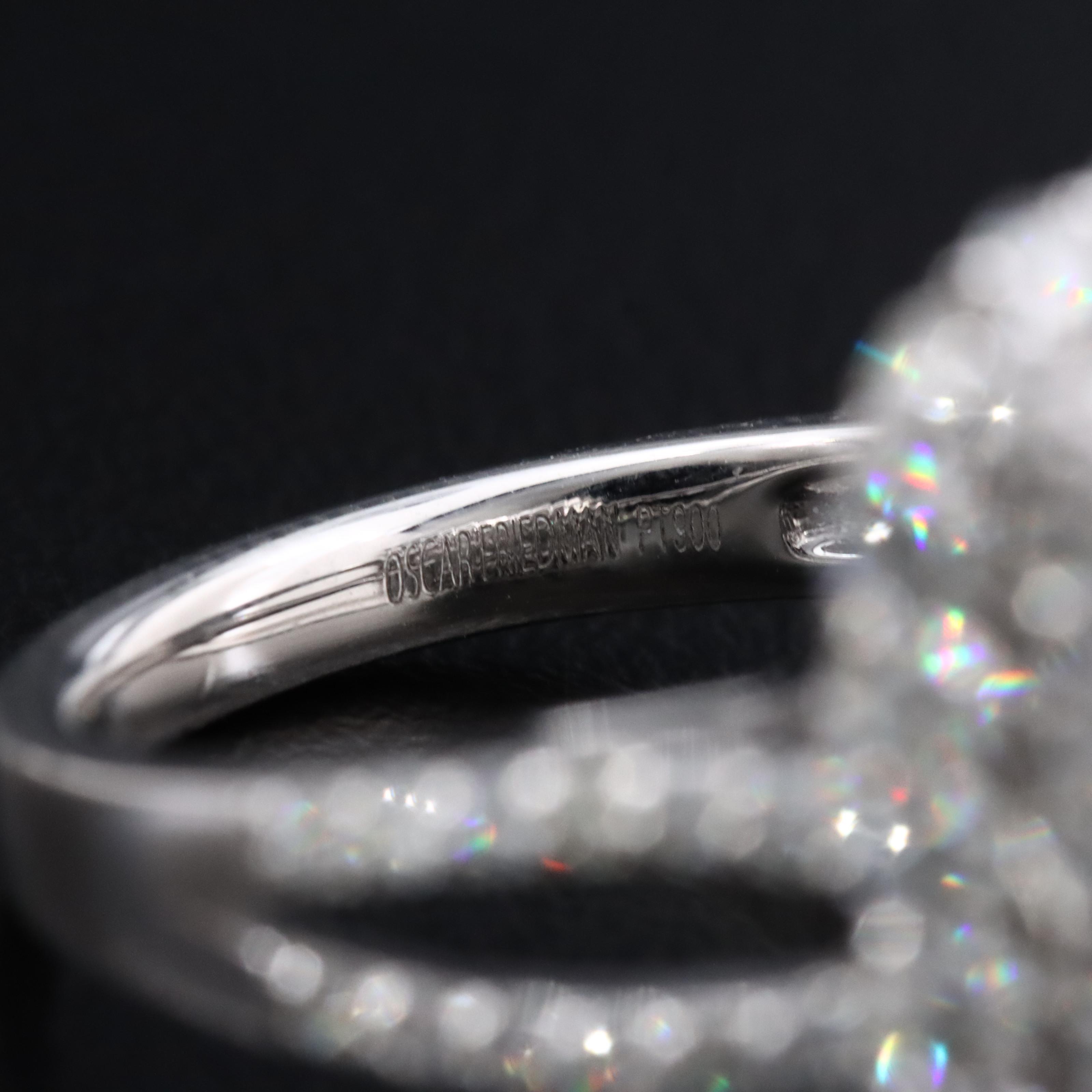 Oscar Friedman Platinum 4.29 CT Sapphire and Diamond Ring with GIA Report