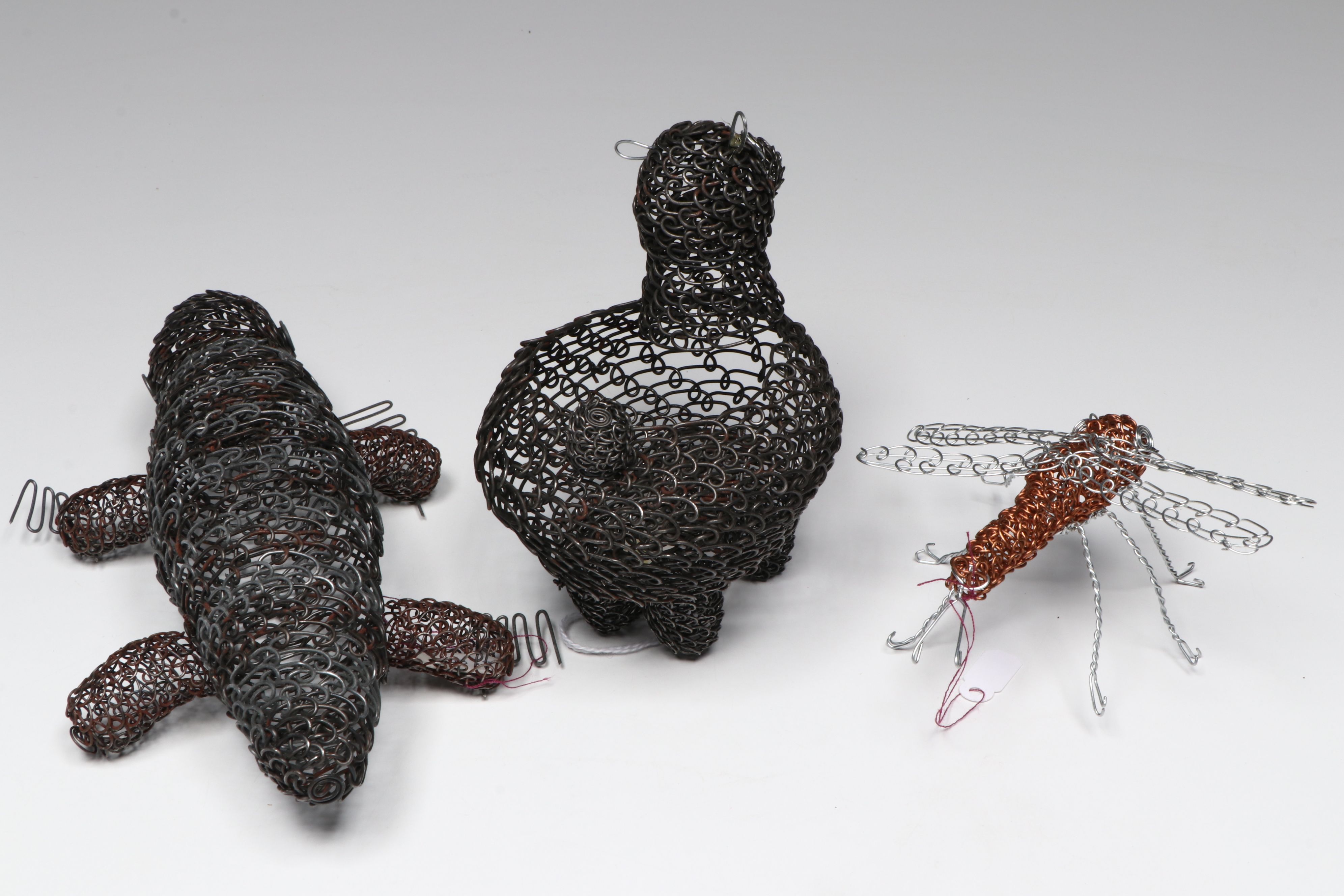 Edward Lewis Tohono O'odham Wire Gila Monster, Dragonfly and Sheep