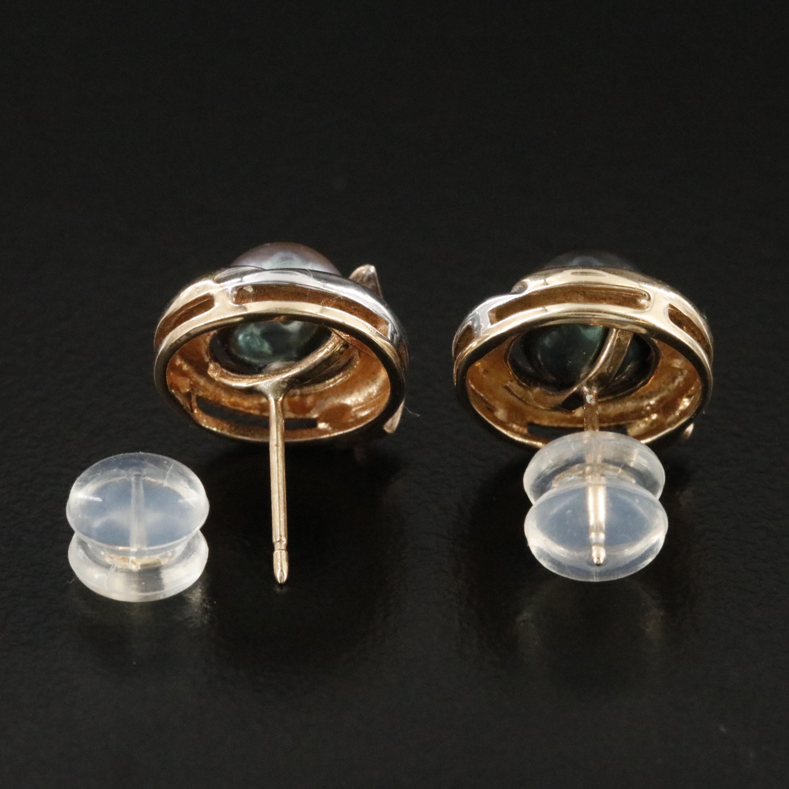 10K Pearl and Diamond Earrings