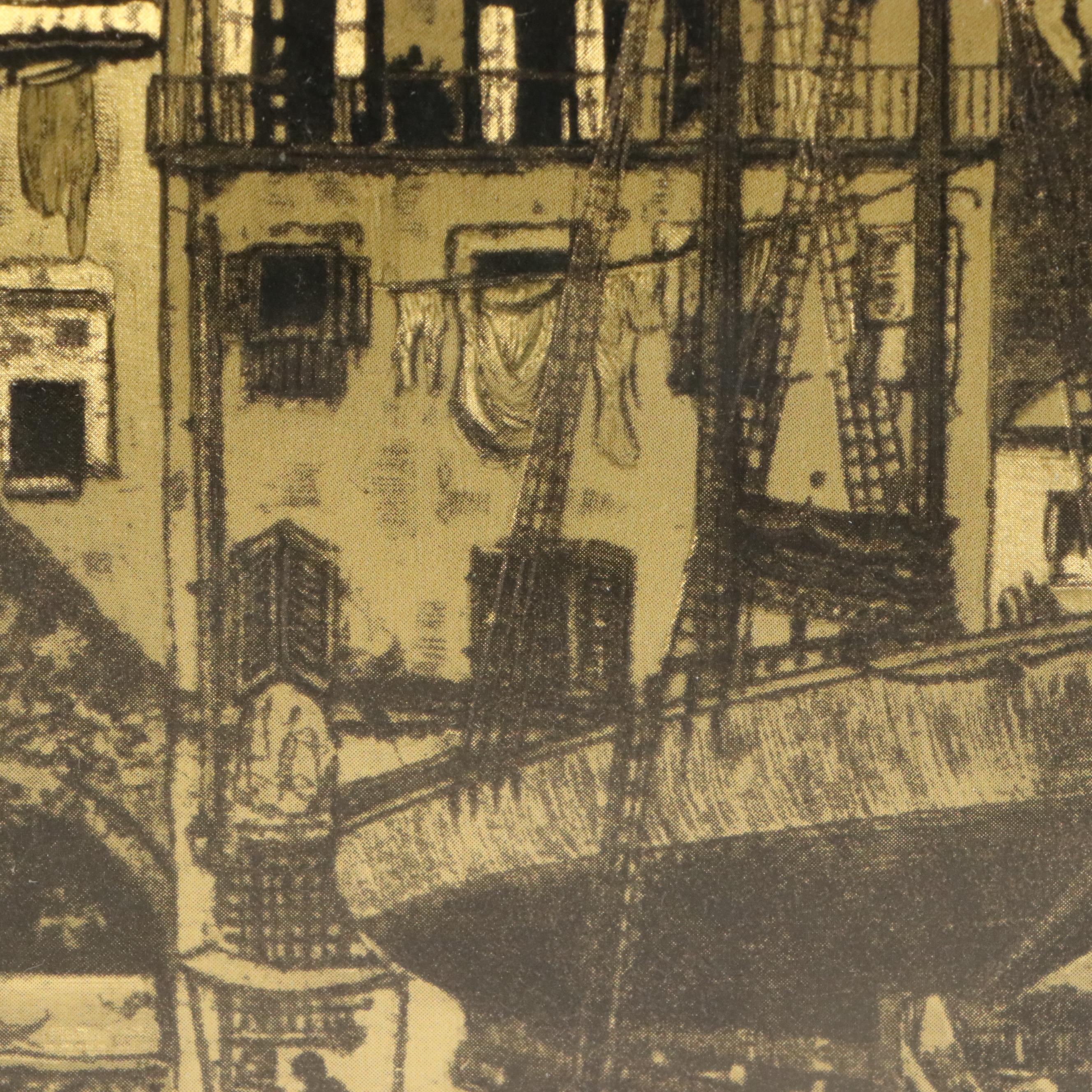 Foil Halftone Prints After Lionel Barrymore "Courtyard Venice" and More