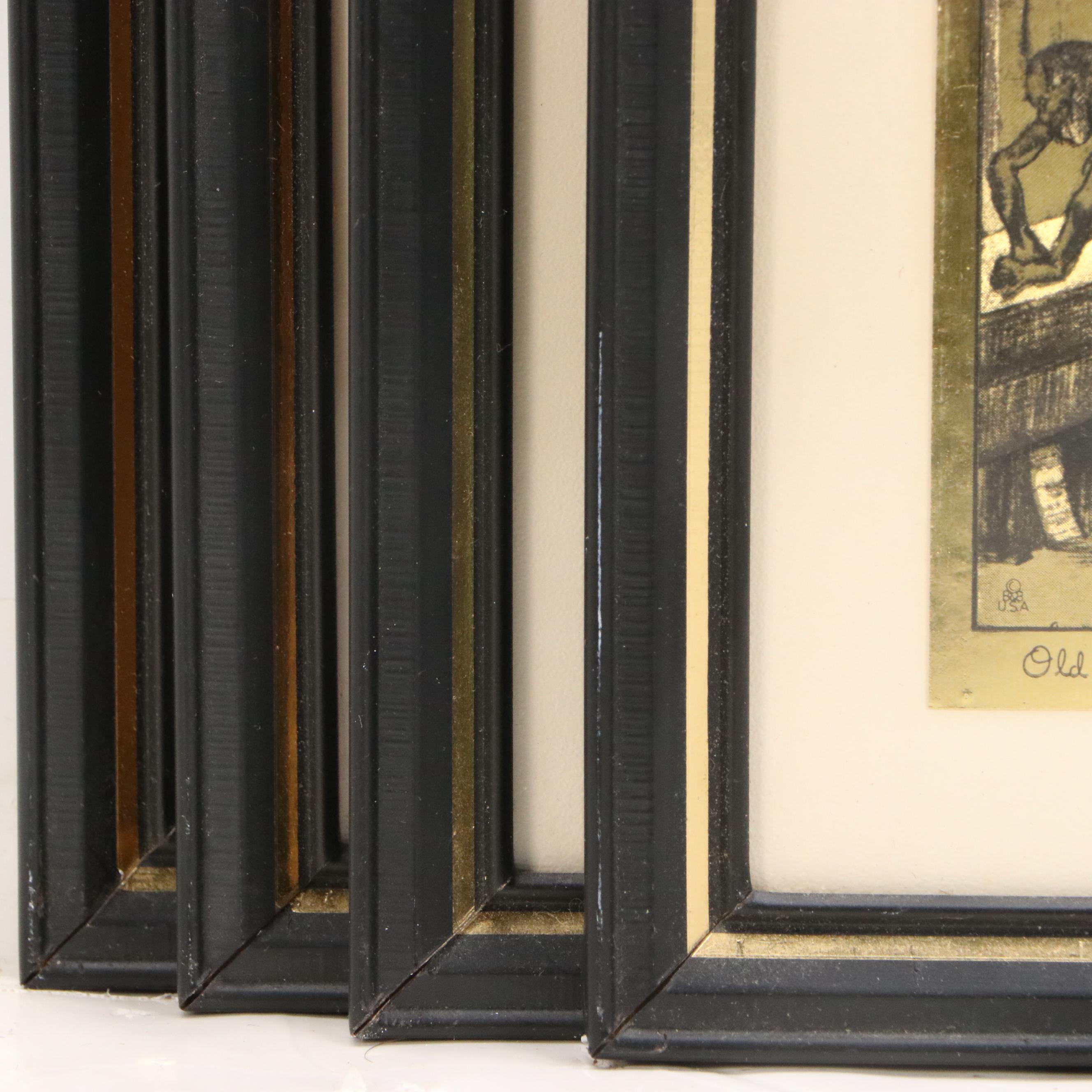 Foil Halftone Prints After Lionel Barrymore "Courtyard Venice" and More