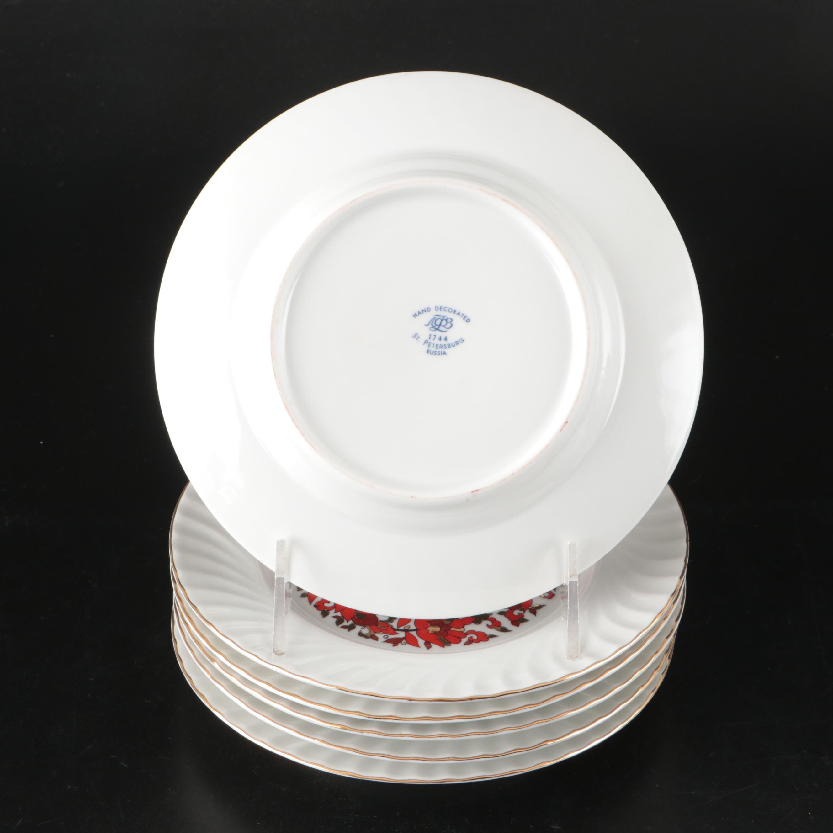 Lomonosov "Folklorette" Russian Porcelain Tea Set, 2002-2006