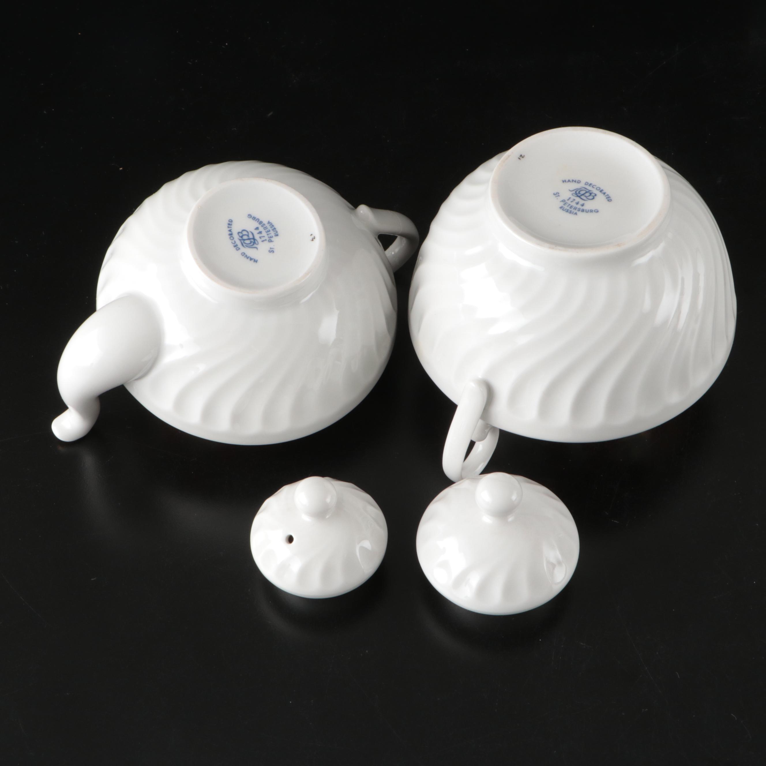 Lomonosov "Folklorette" Russian Porcelain Tea Set, 2002-2006
