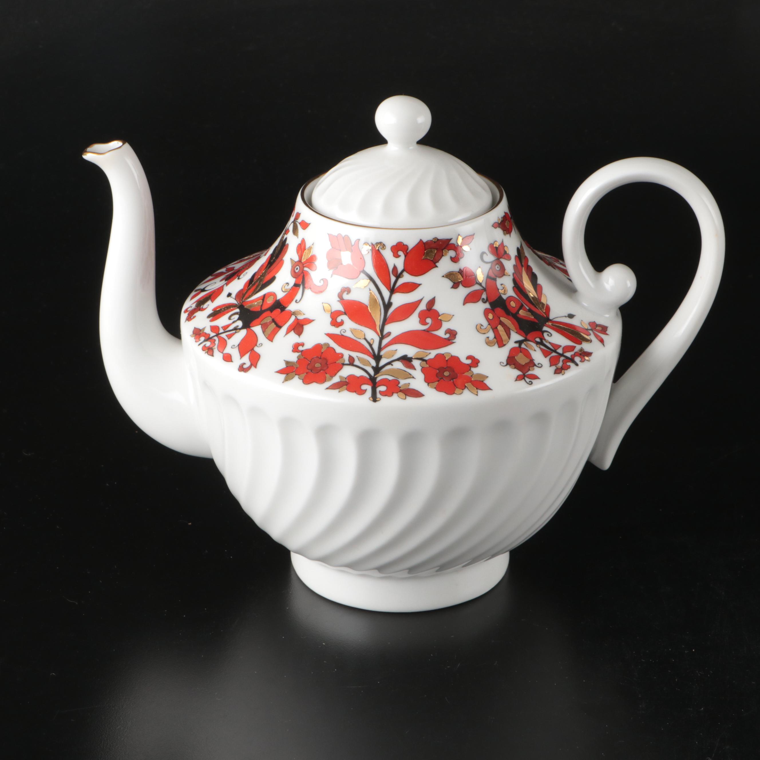 Lomonosov "Folklorette" Russian Porcelain Tea Set, 2002-2006