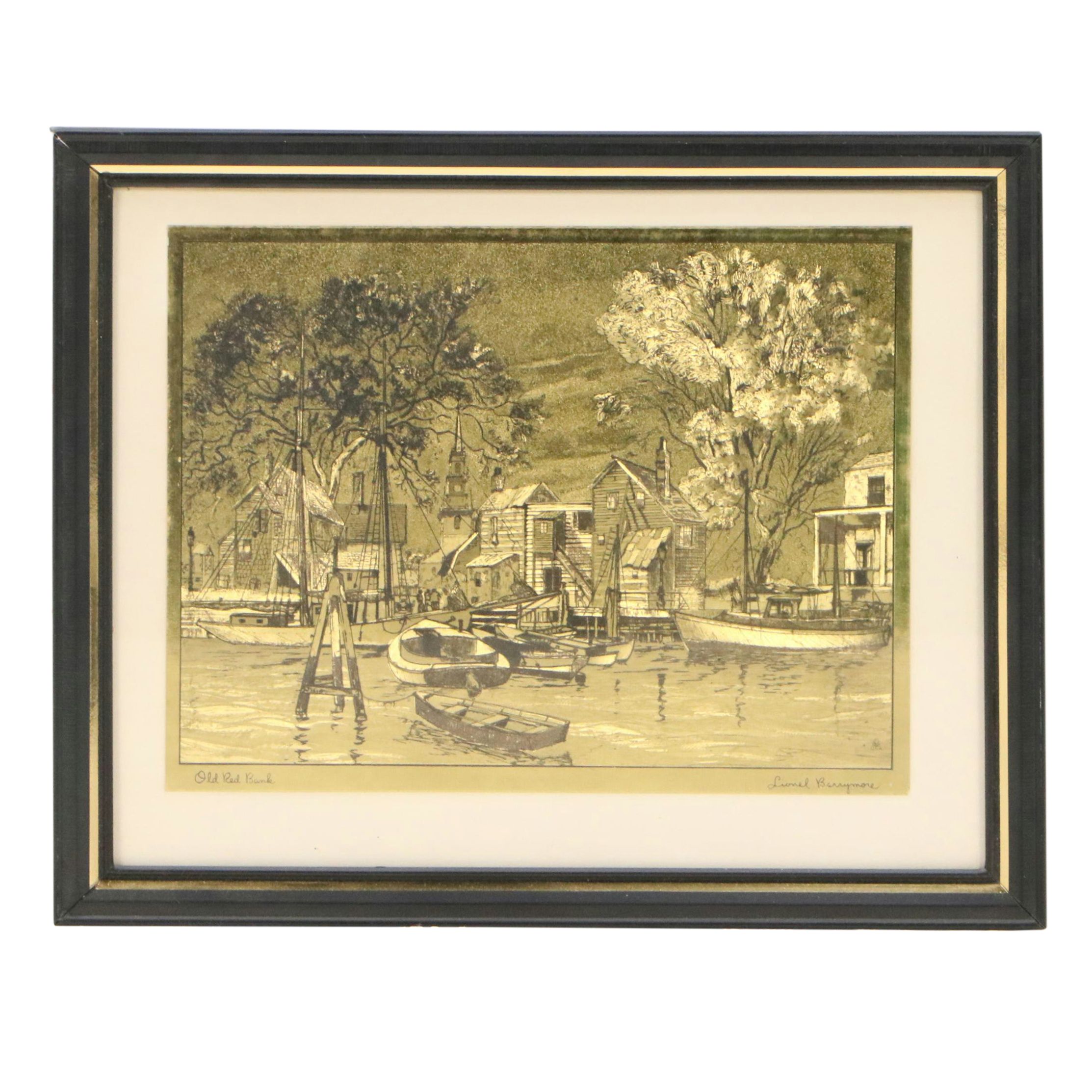 Foil Halftone Prints After Lionel Barrymore "Courtyard Venice" and More