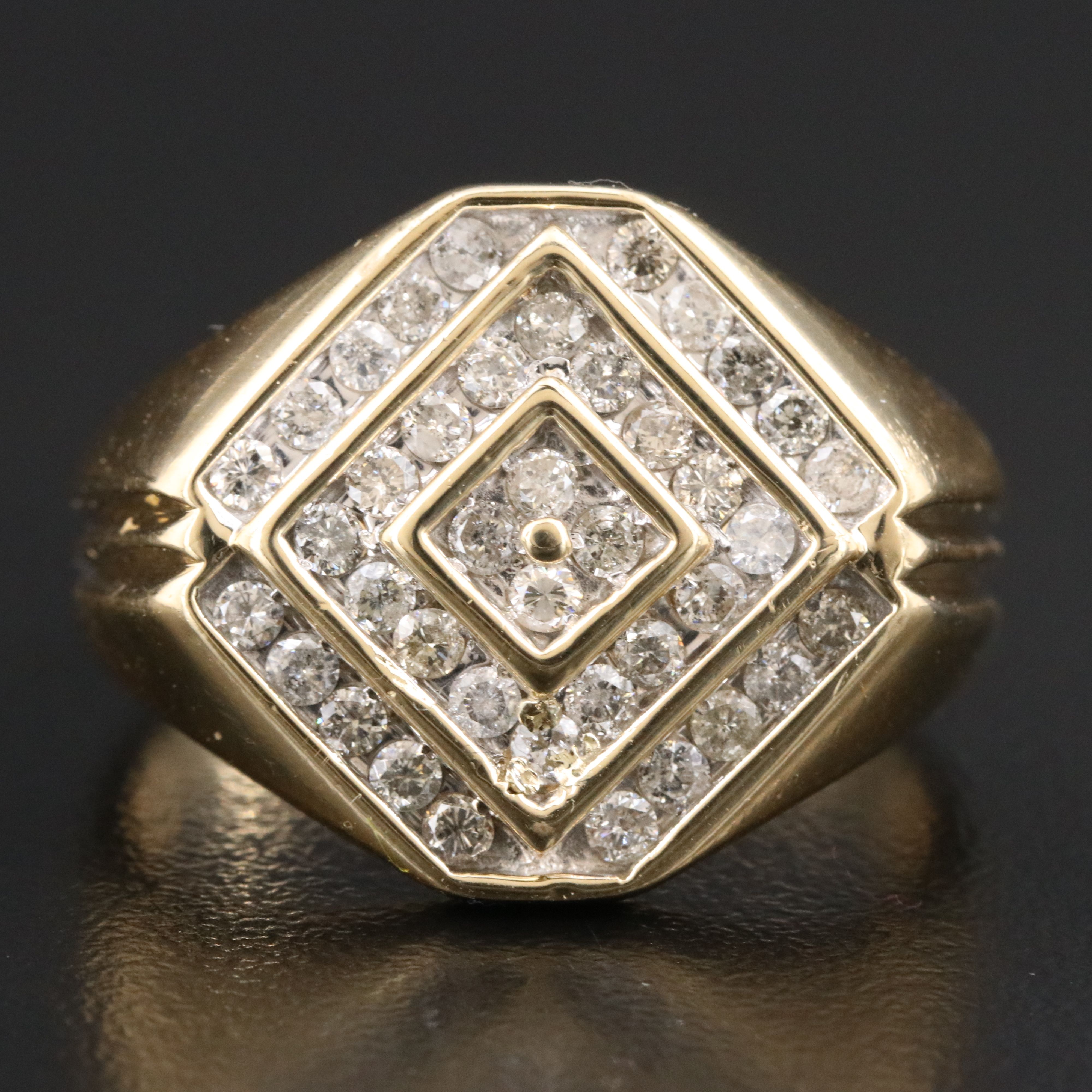 14K 1.05 CTW Diamond Geometric Ring