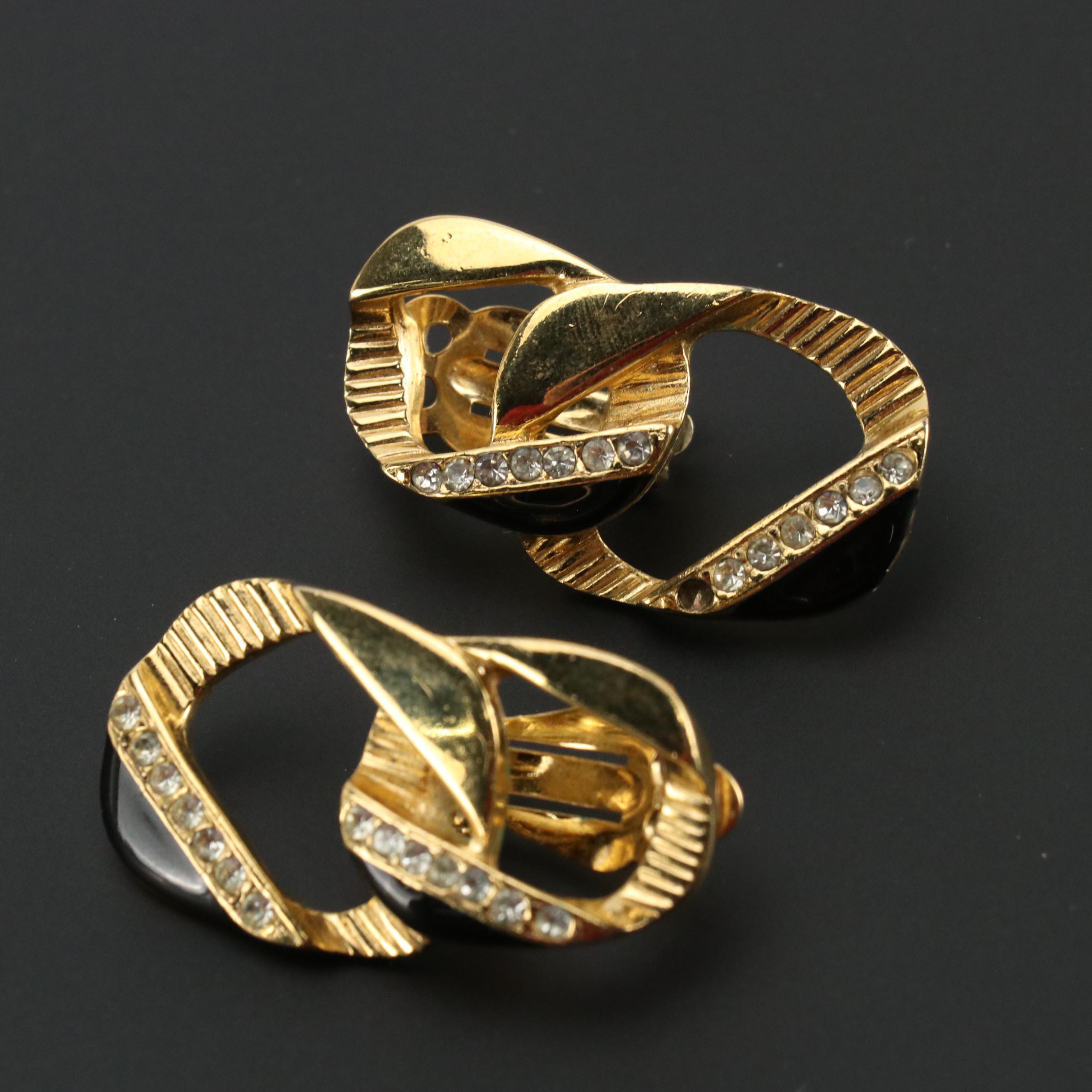 Givenchy Gold Tone Chain Necklace and Clip Earrings with G Logo Cotton Scarf