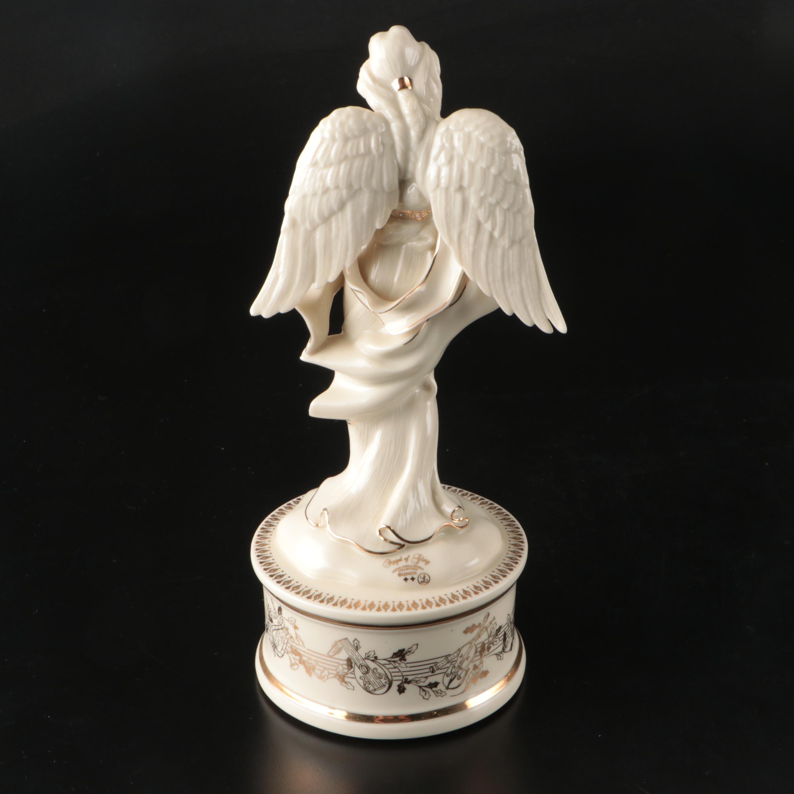 Lenox China Jewels "Angel of Glory" Music Box and "Angel of Harmony" Figurine