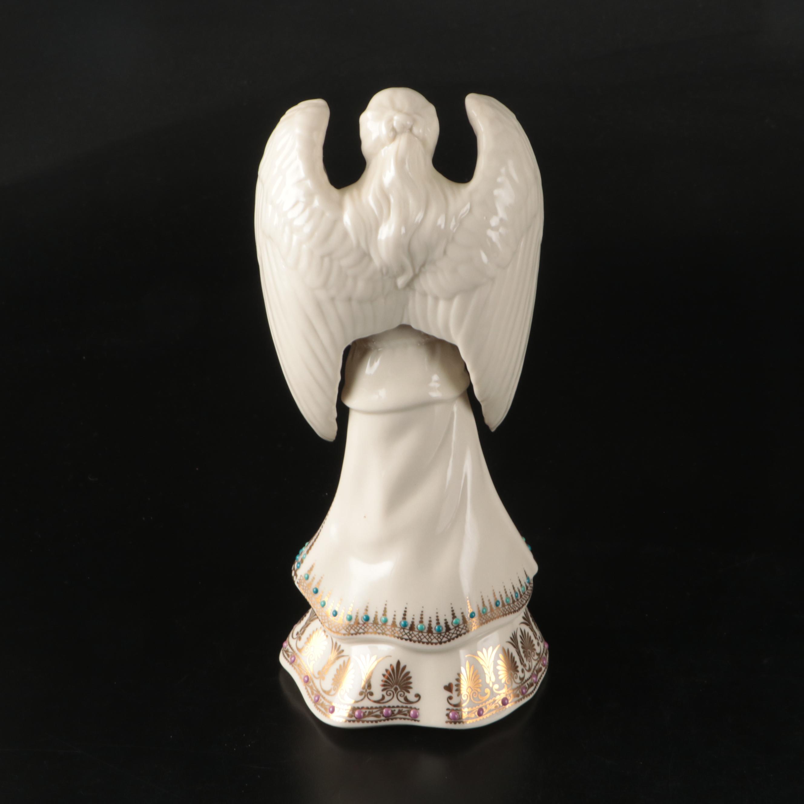 Lenox China Jewels "Angel of Glory" Music Box and "Angel of Harmony" Figurine