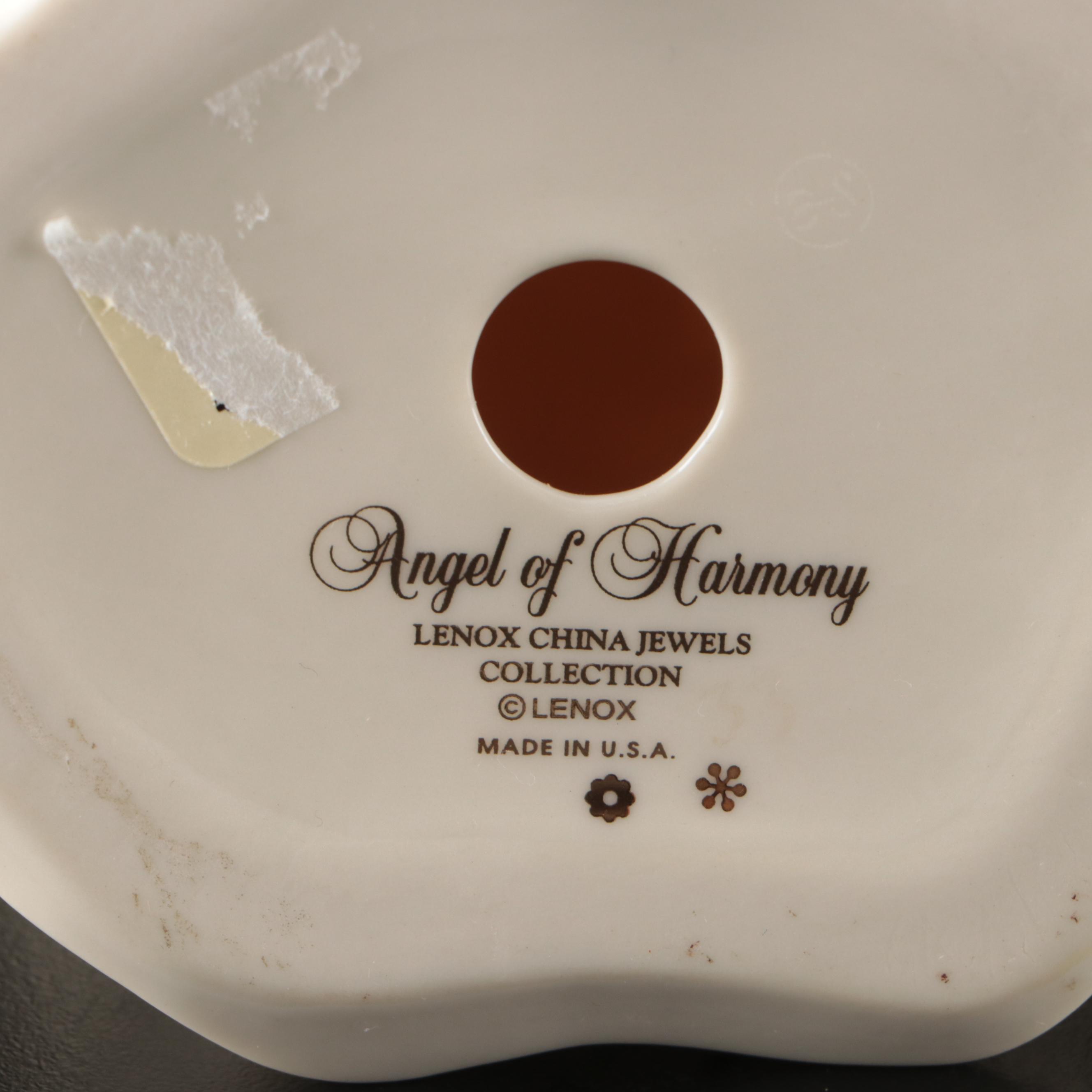 Lenox China Jewels "Angel of Glory" Music Box and "Angel of Harmony" Figurine