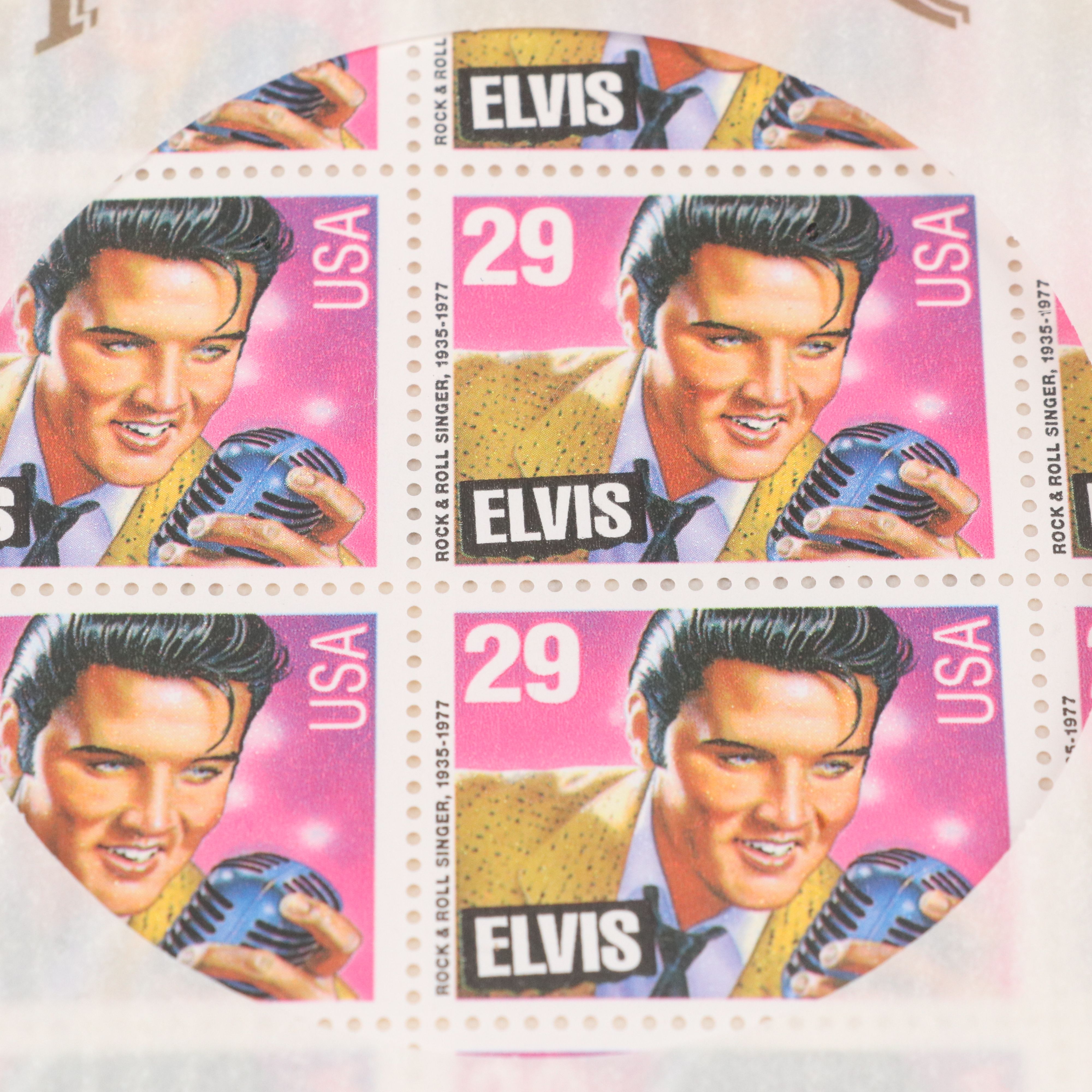 Two Mint Condition 29-Cent Elvis Postage Stamp Sheets, 1993