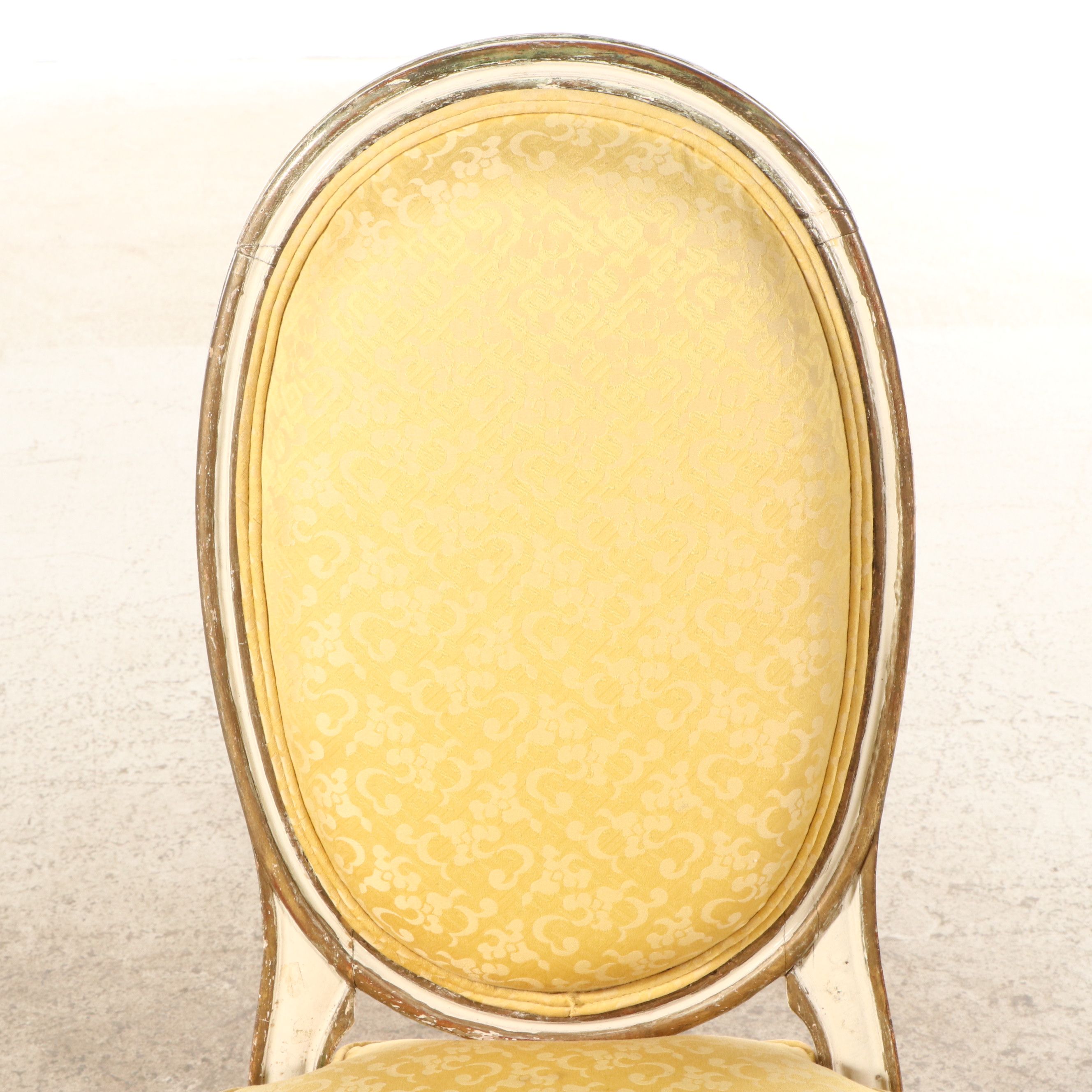 Otto Zenke Louis XVI Style Painted and Parcel Gilt Slipper Chair