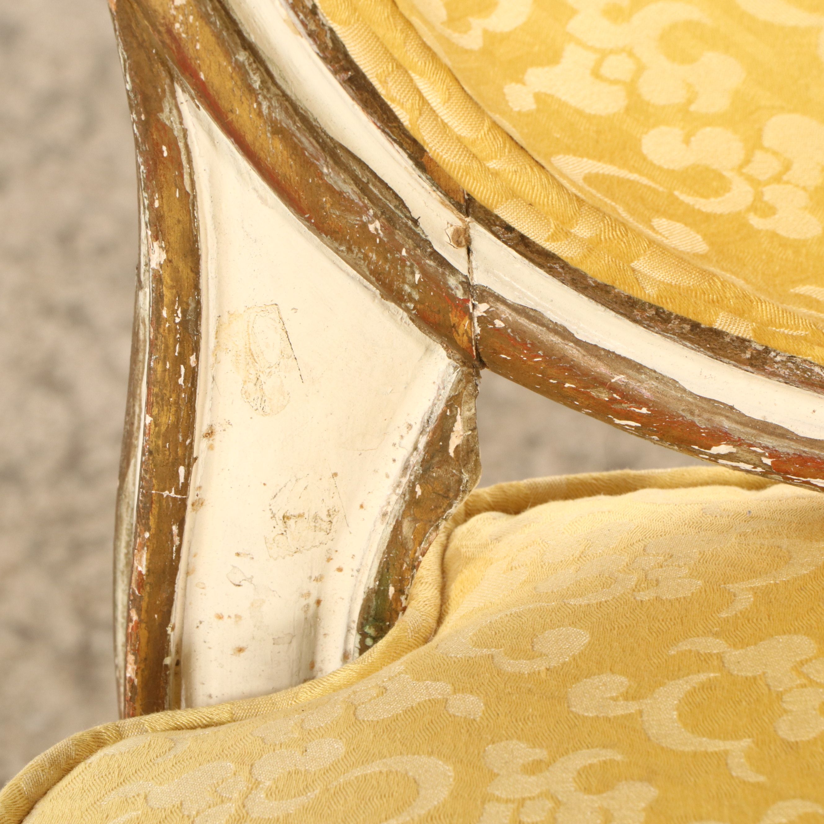 Otto Zenke Louis XVI Style Painted and Parcel Gilt Slipper Chair