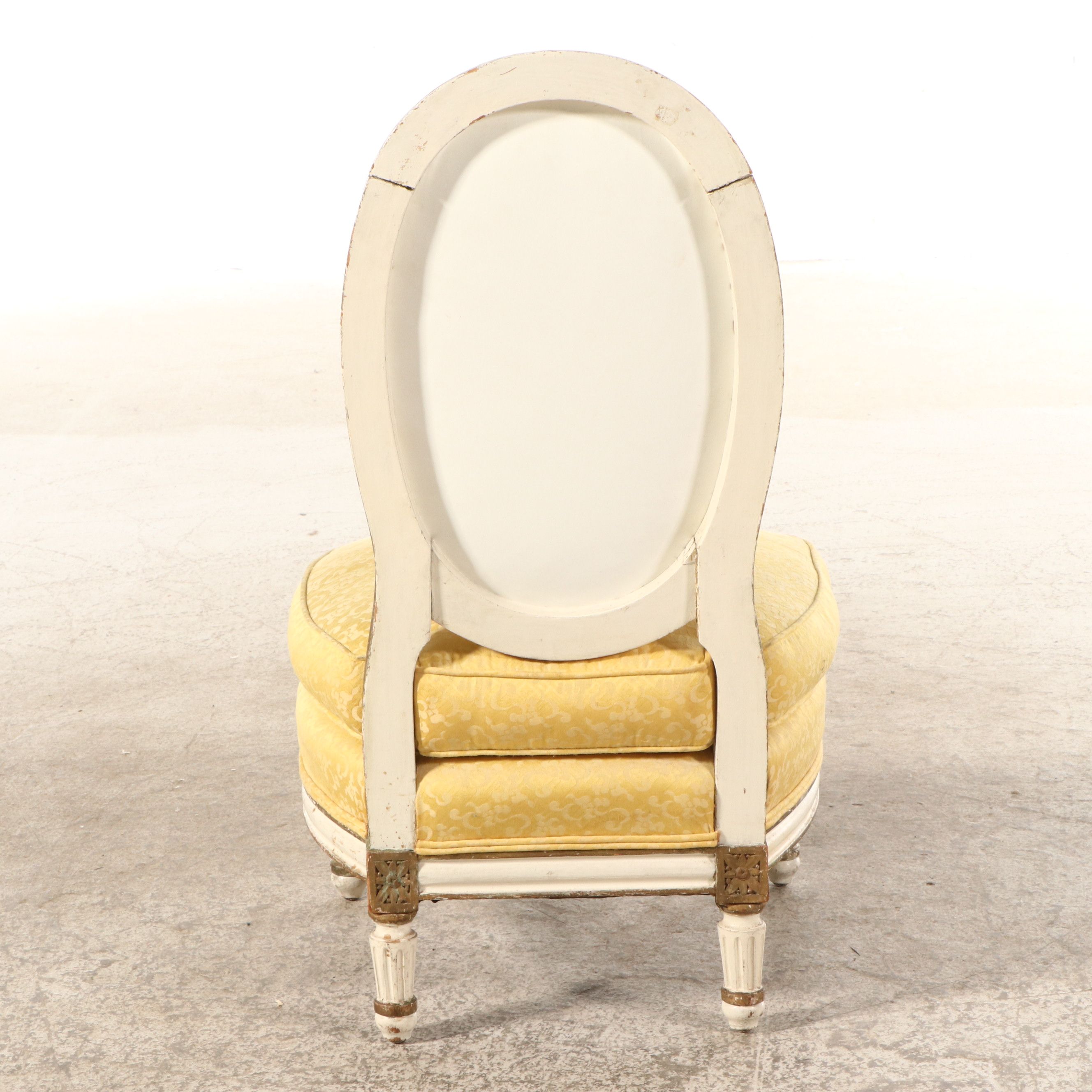 Otto Zenke Louis XVI Style Painted and Parcel Gilt Slipper Chair