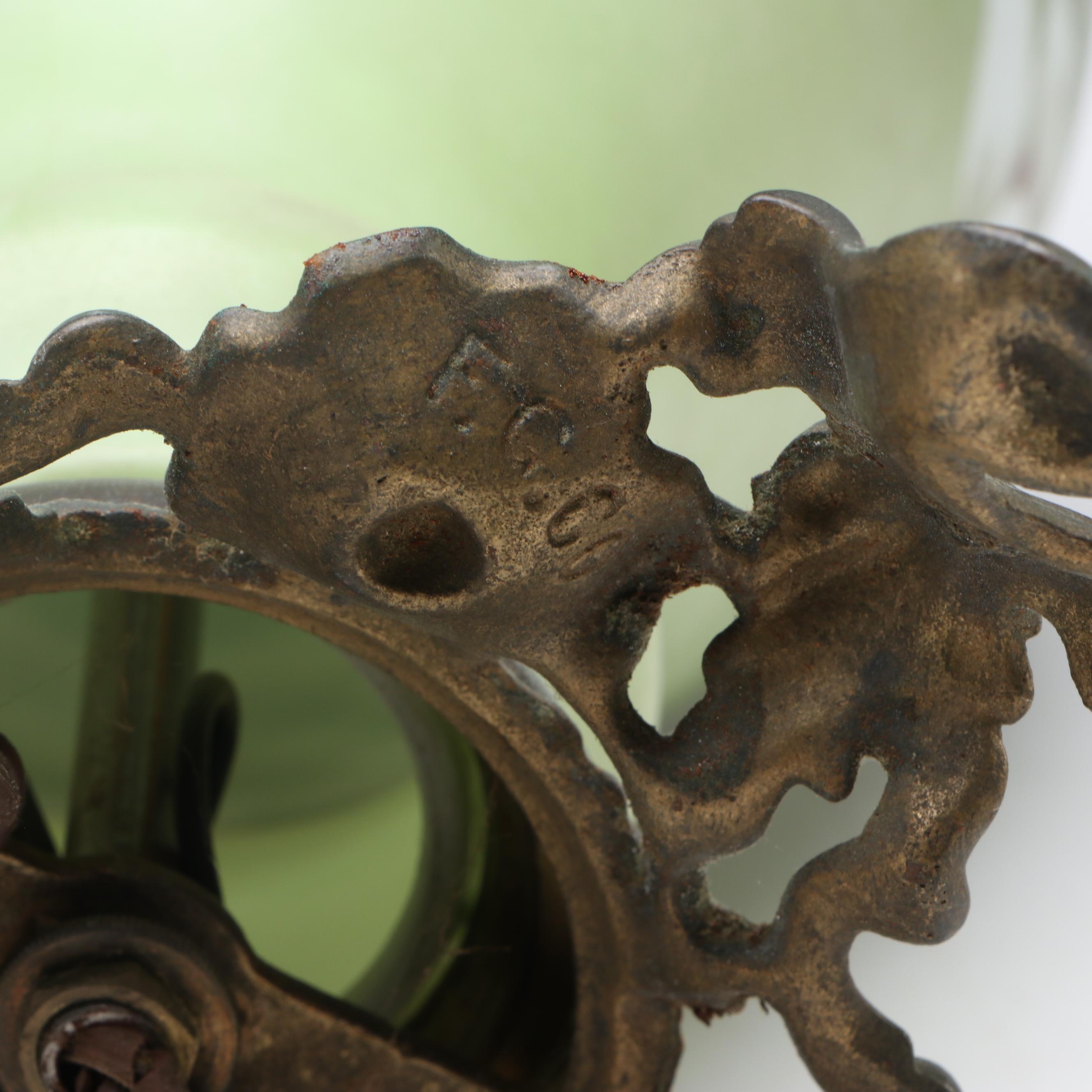 Hand-Painted Converted Parlor Lamp, Early to Mid-20th Century