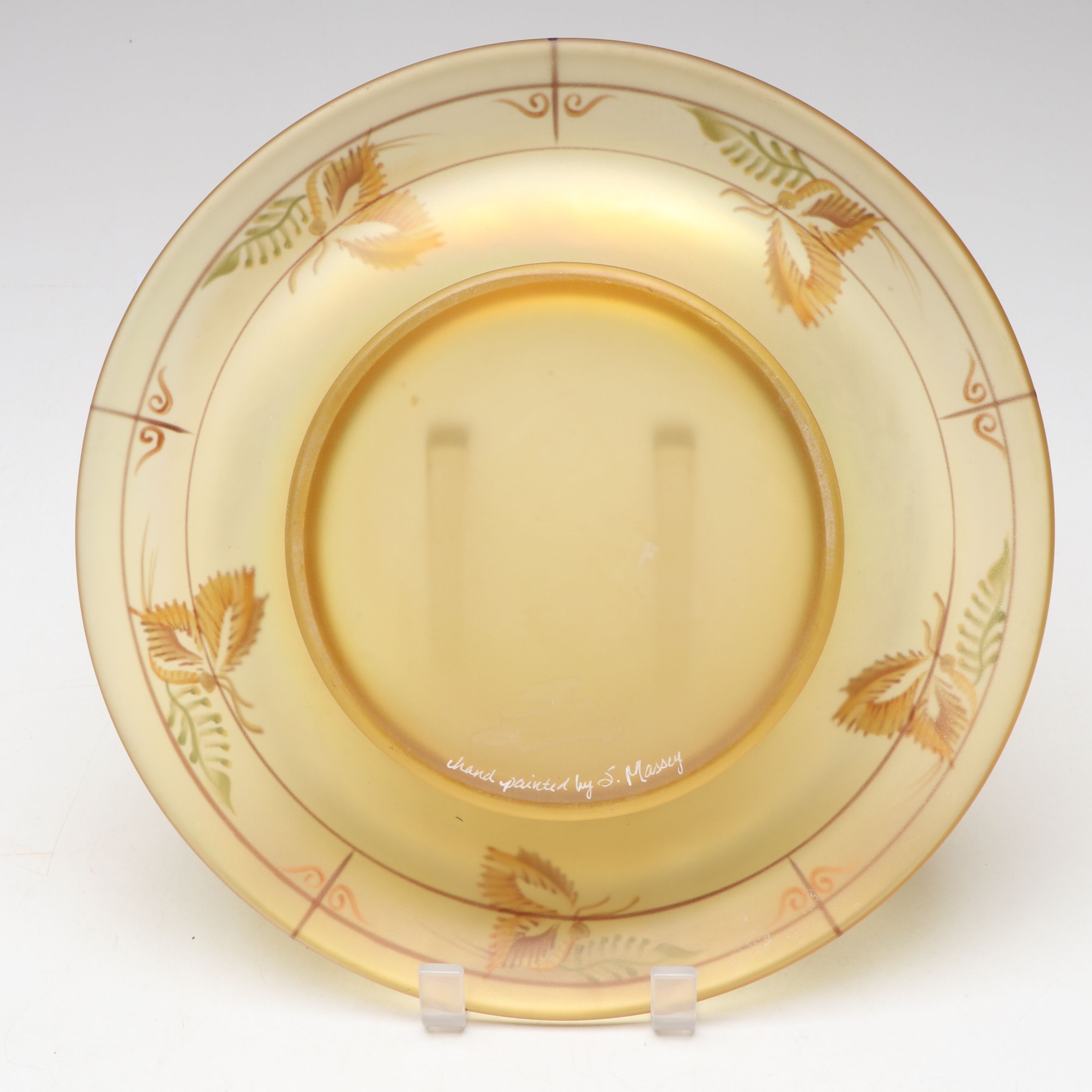 Fenton "Millennium Collection" Painted Iridescent Glass Vase and Console Bowl