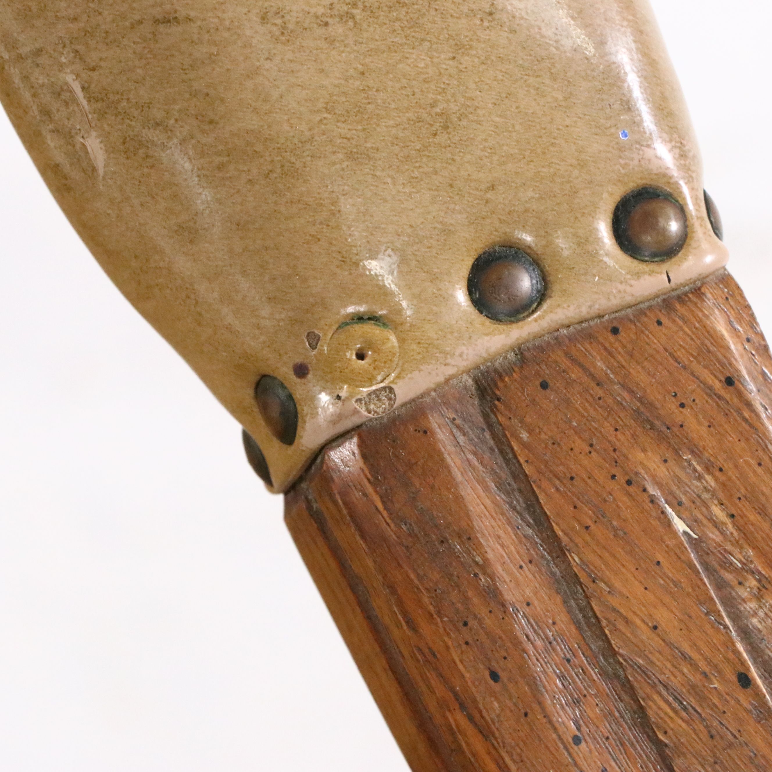 Pair of Oak Armchairs on Ball Casters, Mid-20th Century