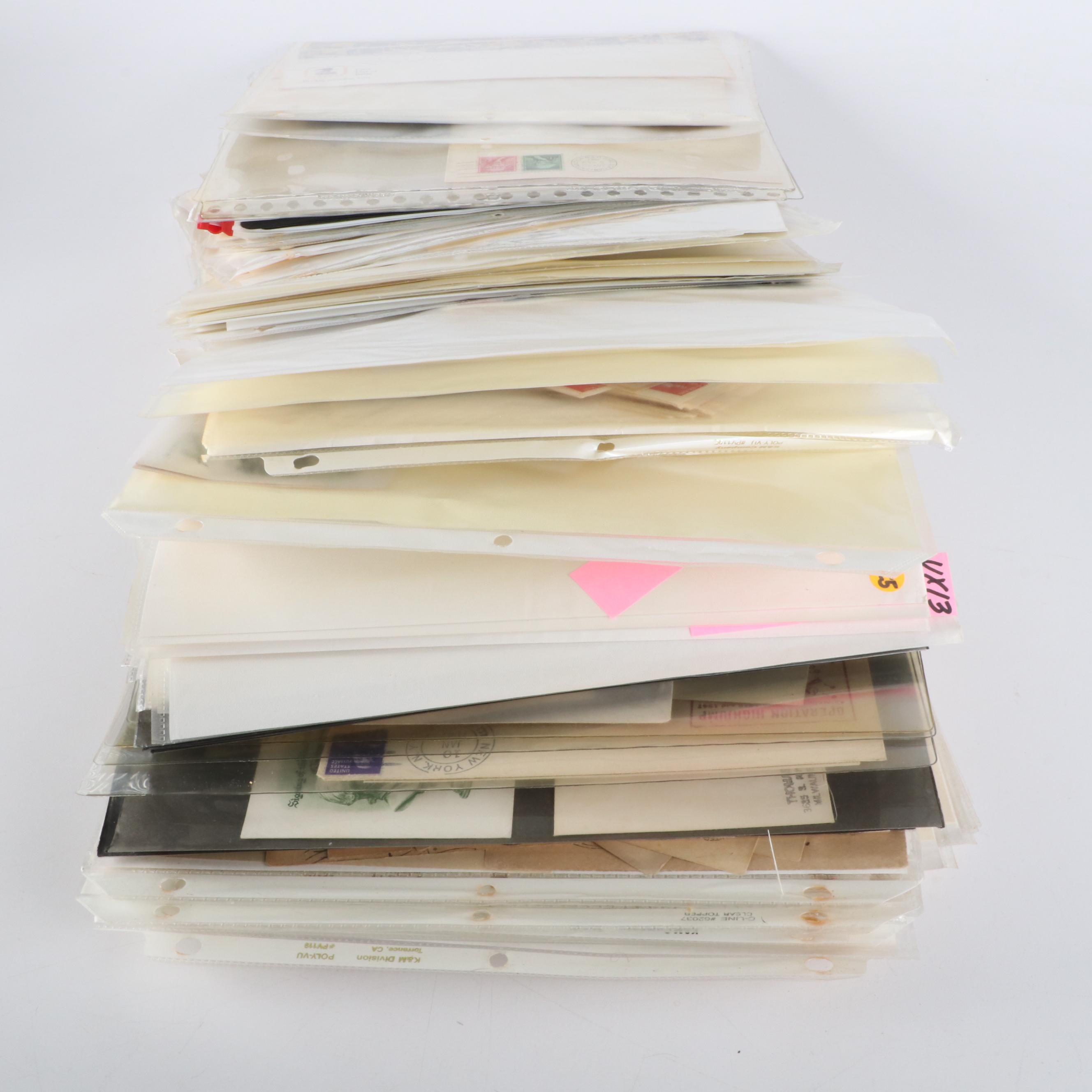 Collection of U.S.and World Stamps, Stationary, and Post Cards