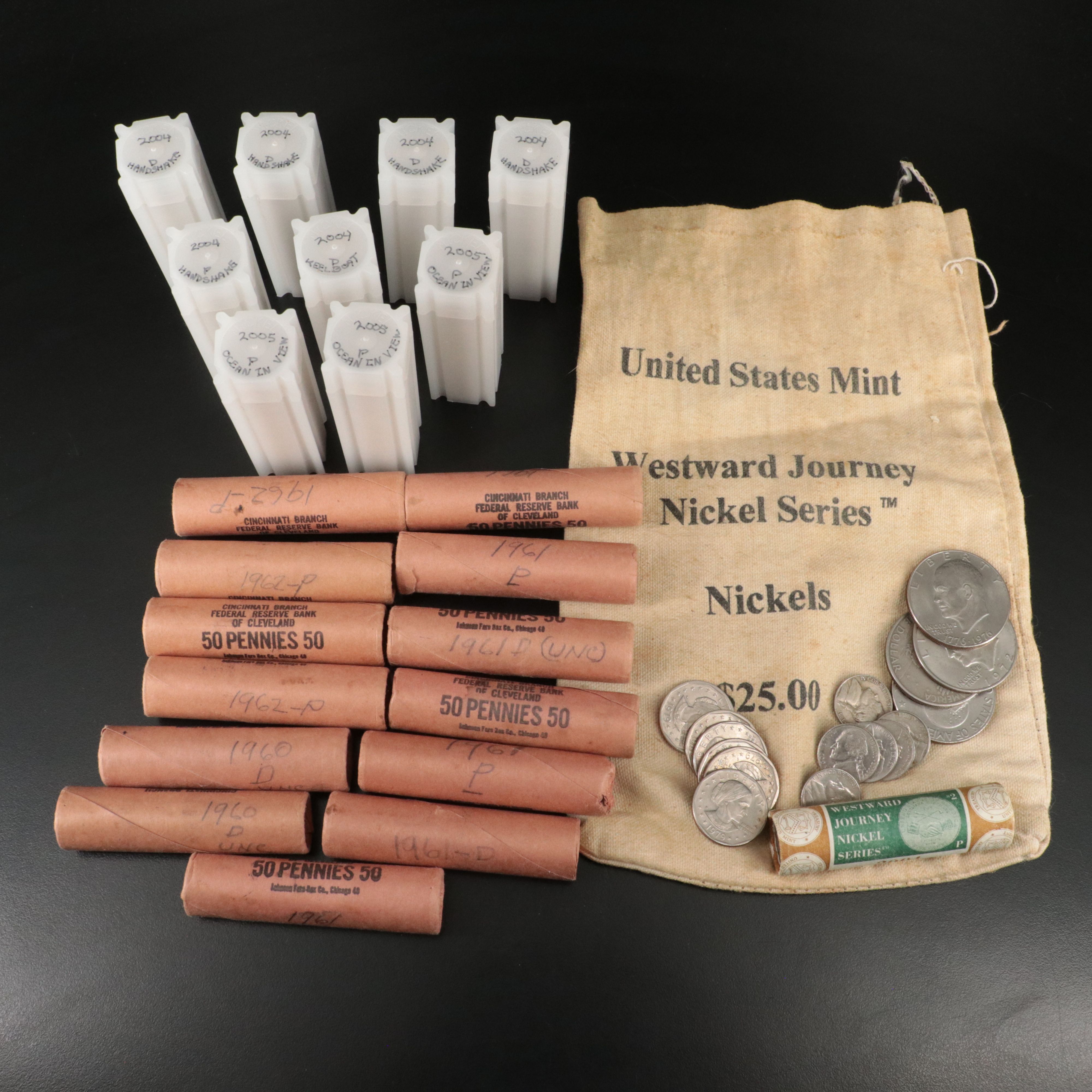 Ten Rolls of Westward Journey Nickels, Thirteen Rolls of Lincoln Cents, and More