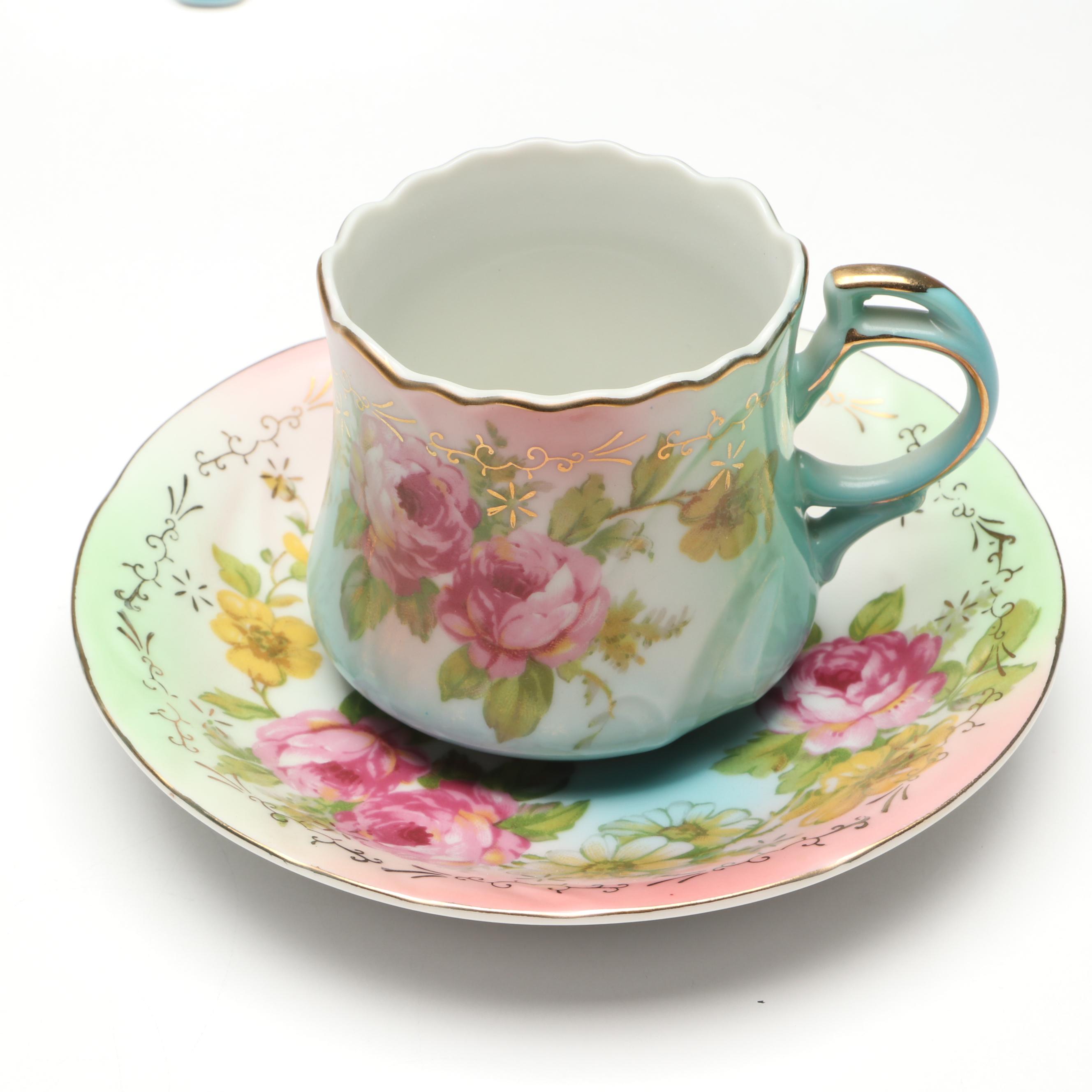 After Reinhold Schlegelmilch Floral Porcelain Teaware