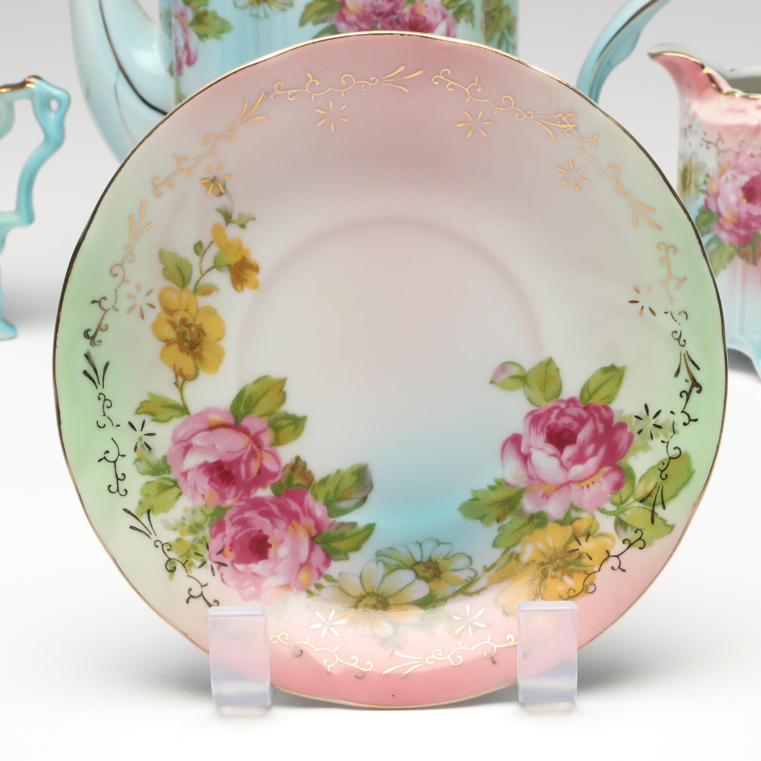 After Reinhold Schlegelmilch Floral Porcelain Teaware