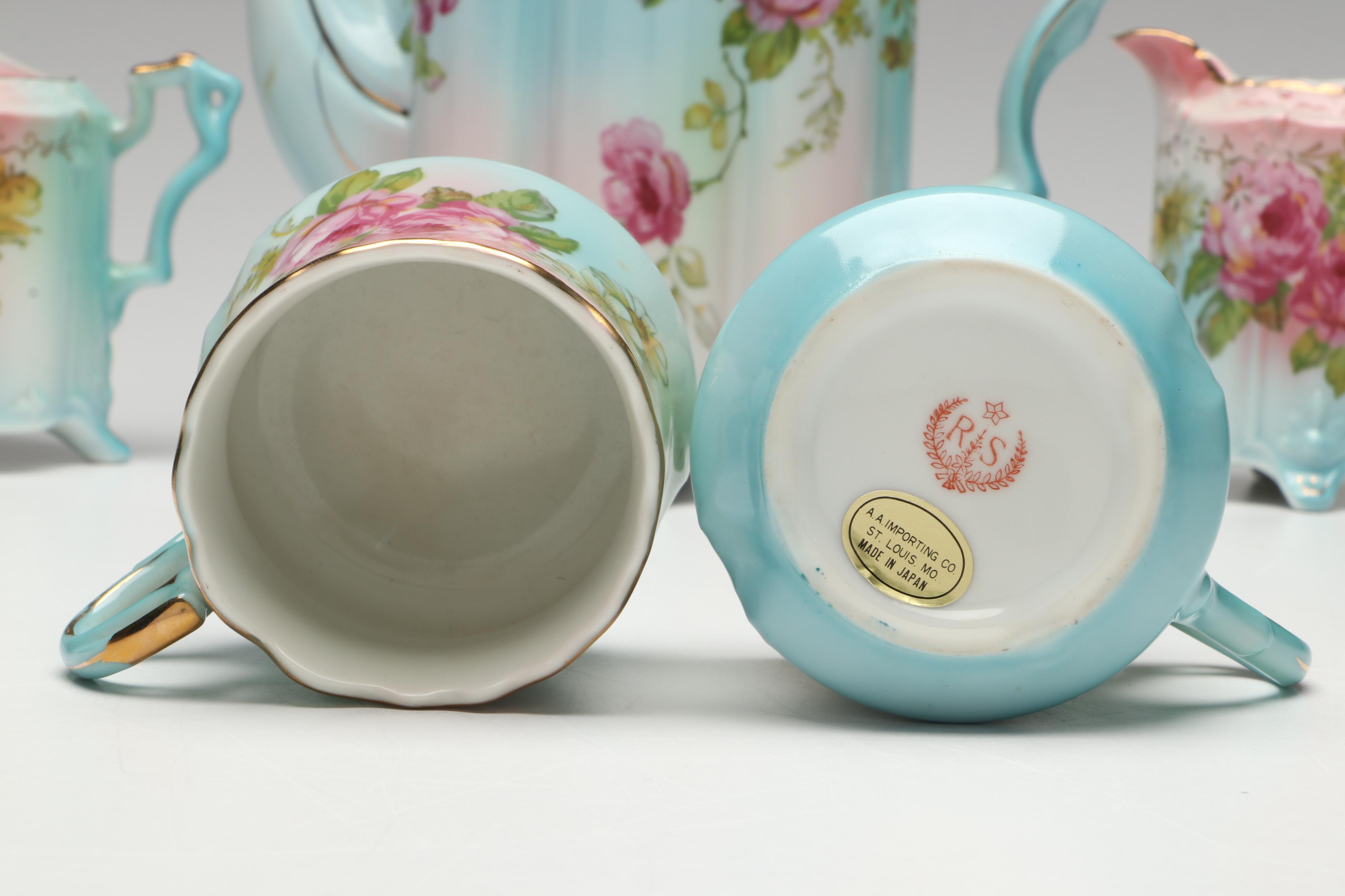 After Reinhold Schlegelmilch Floral Porcelain Teaware