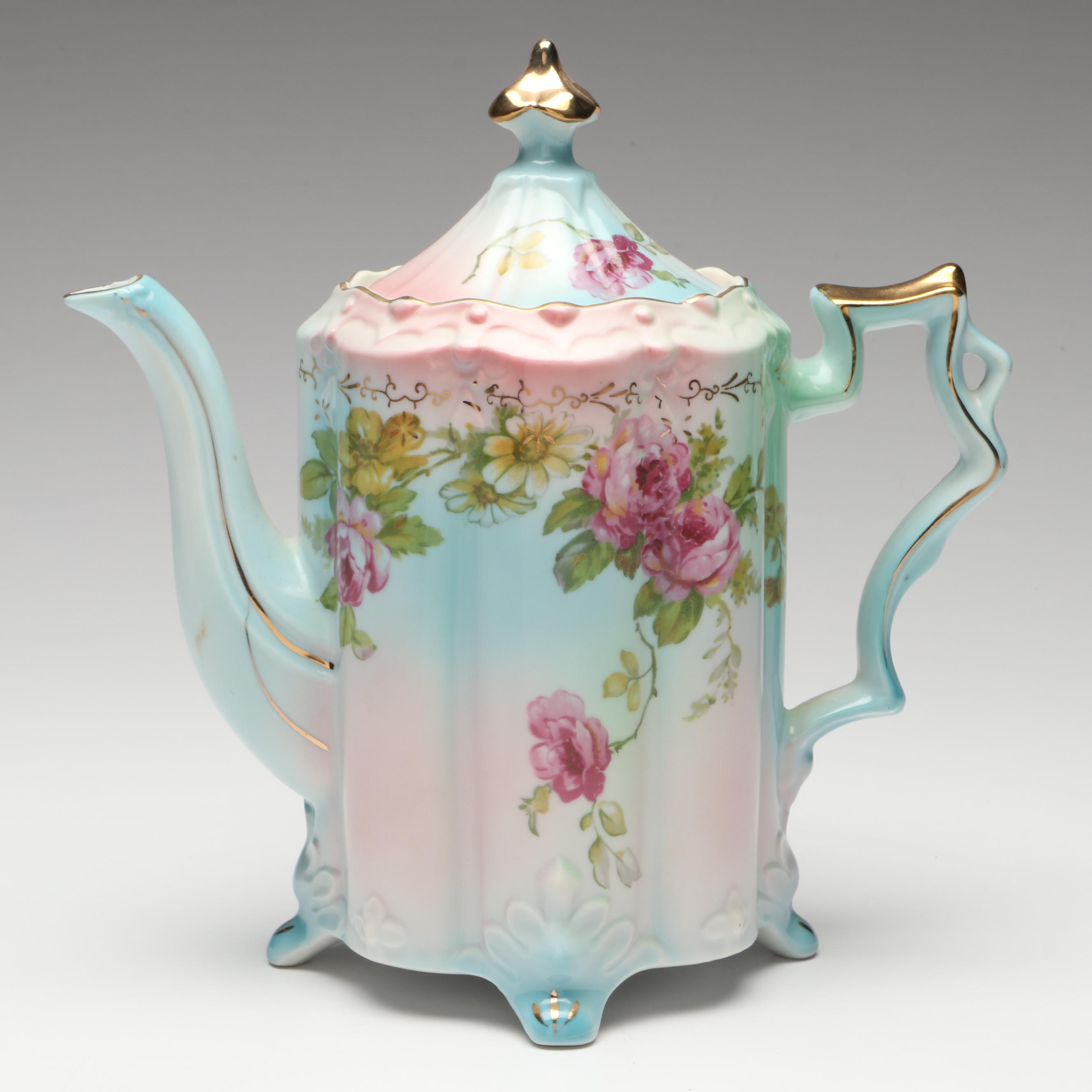 After Reinhold Schlegelmilch Floral Porcelain Teaware