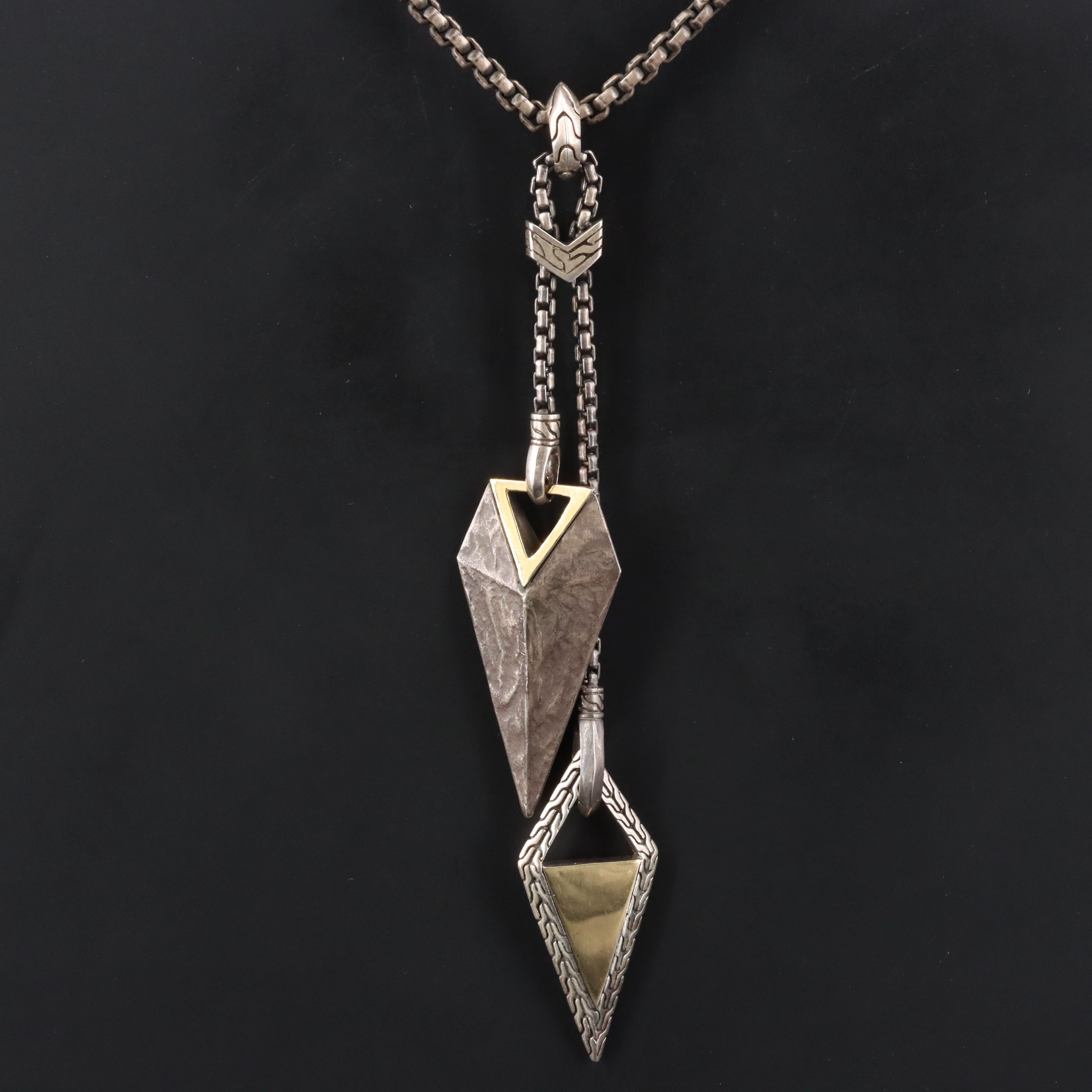 John Hardy Tiga Sterling and 18K Tiga Y Necklace